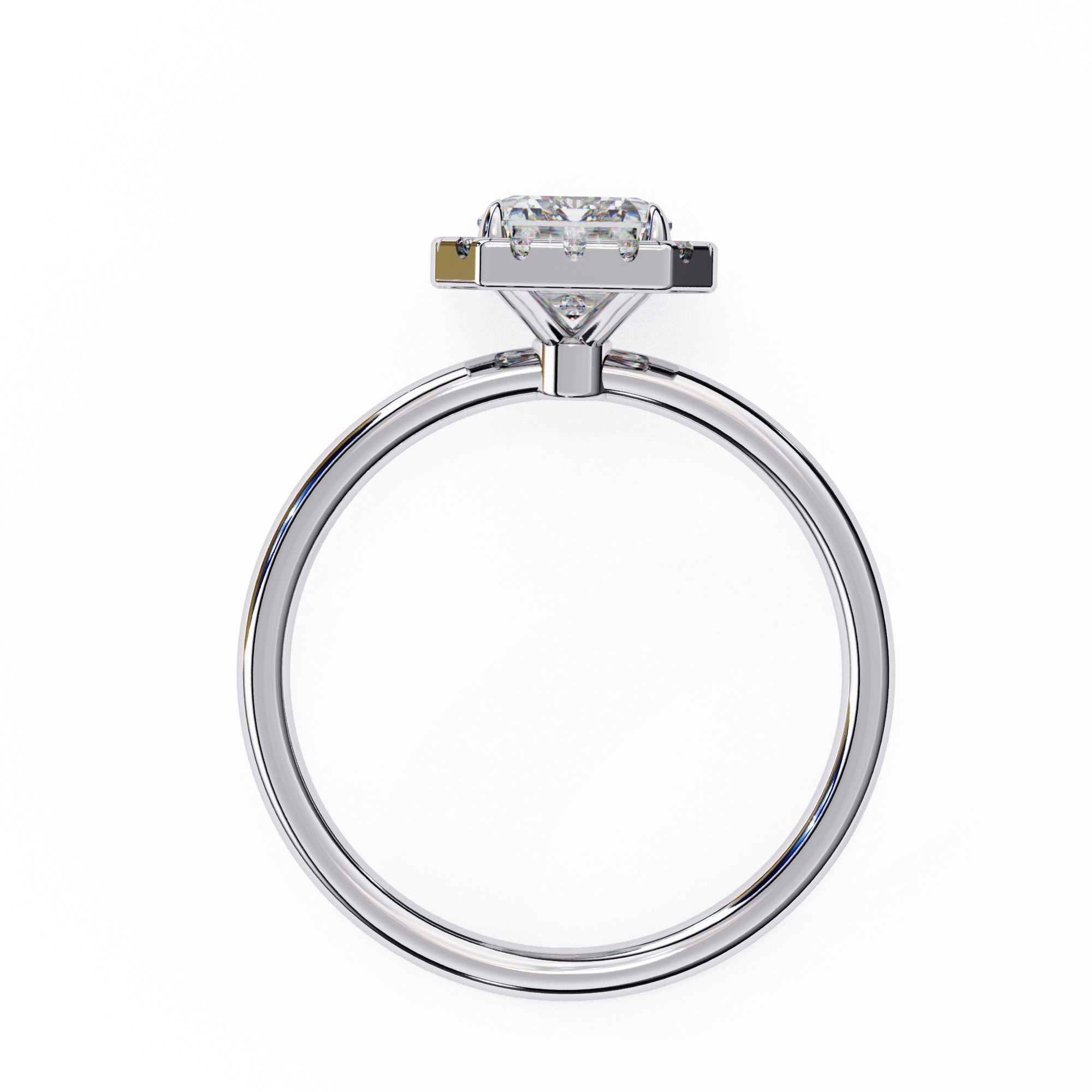 1.96 Carat Radiant Cut Lab Grown Diamond Halo Engagement Ring