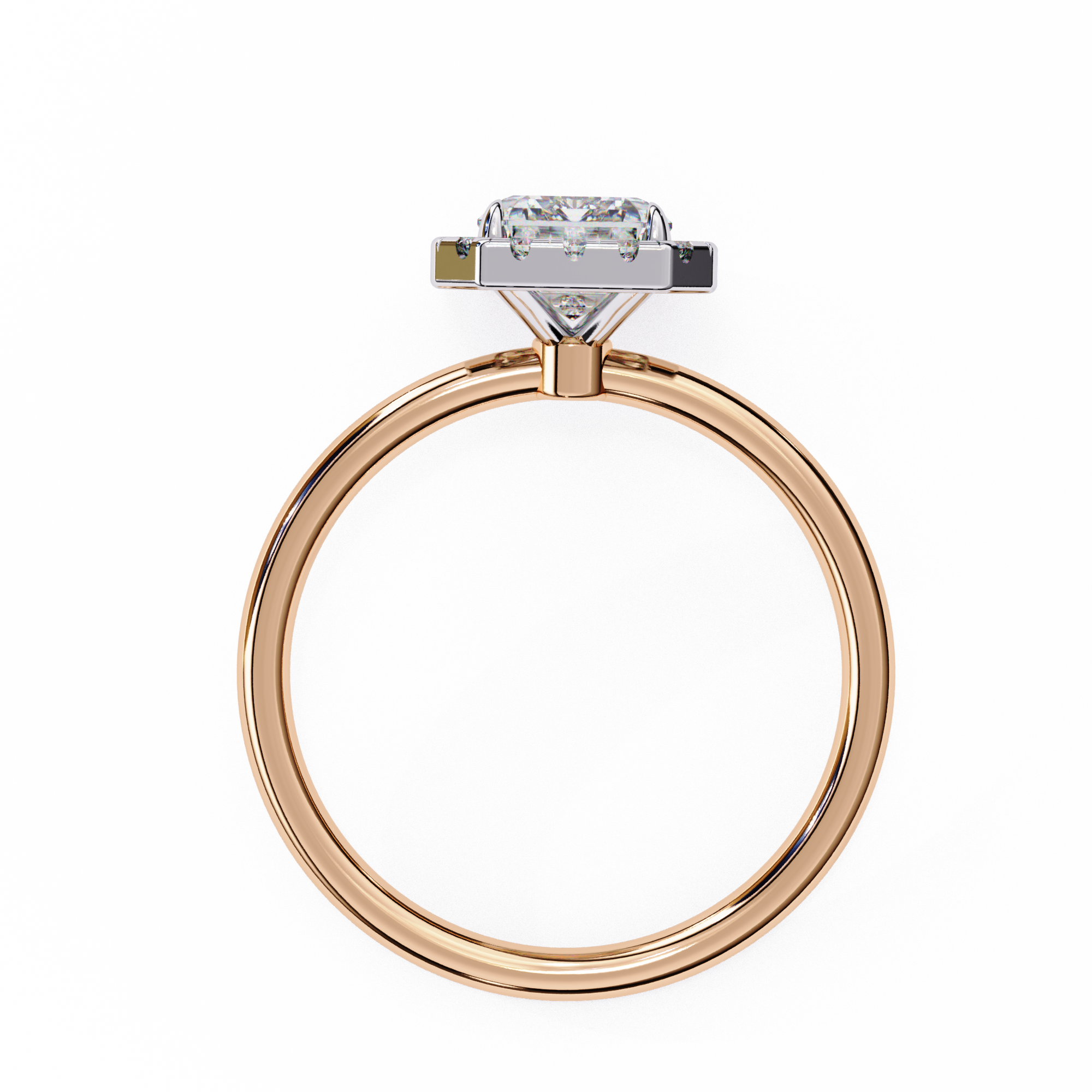 1.96 Carat Radiant Cut Lab Grown Diamond Halo Engagement Ring