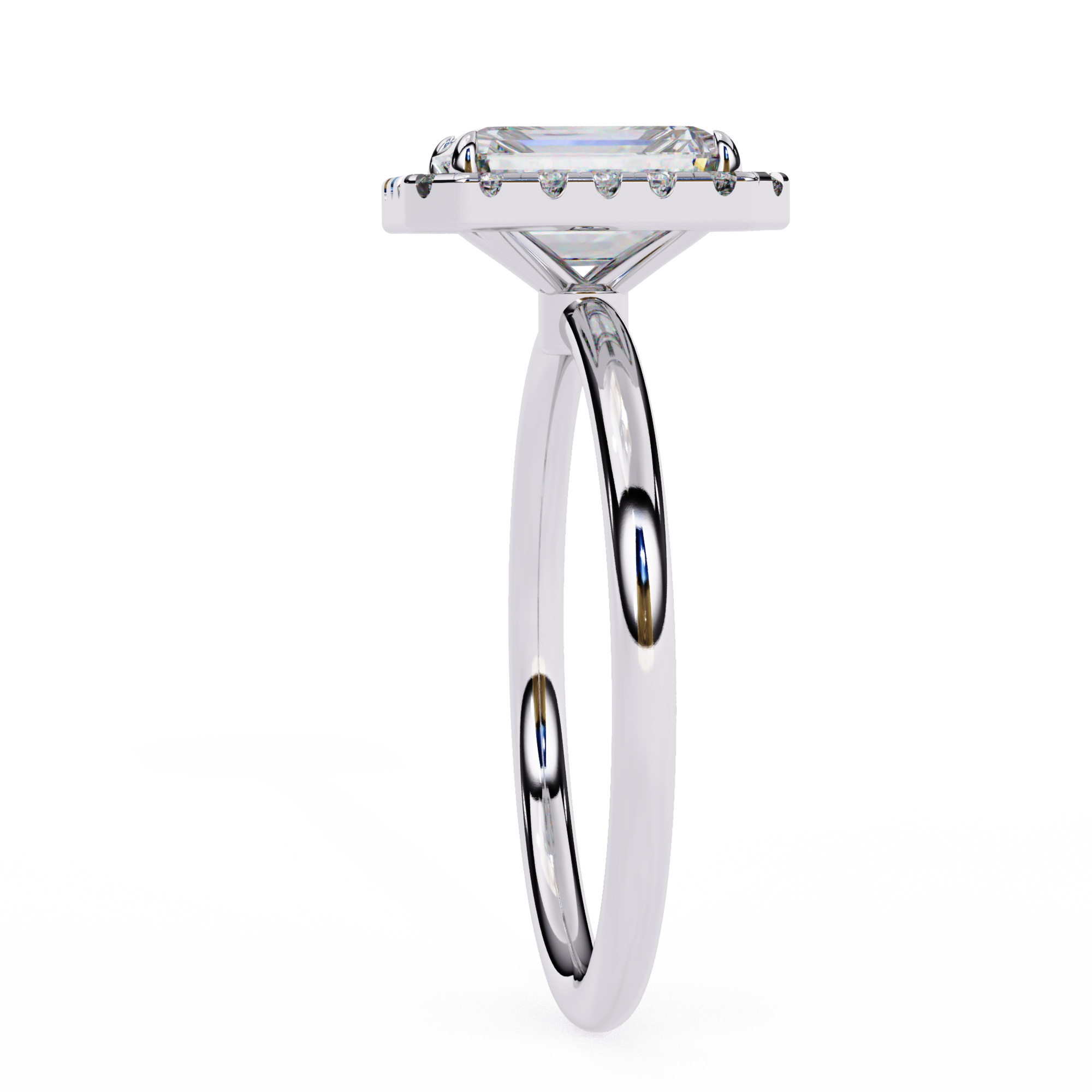 1.96 Carat Radiant Cut Lab Grown Diamond Halo Engagement Ring