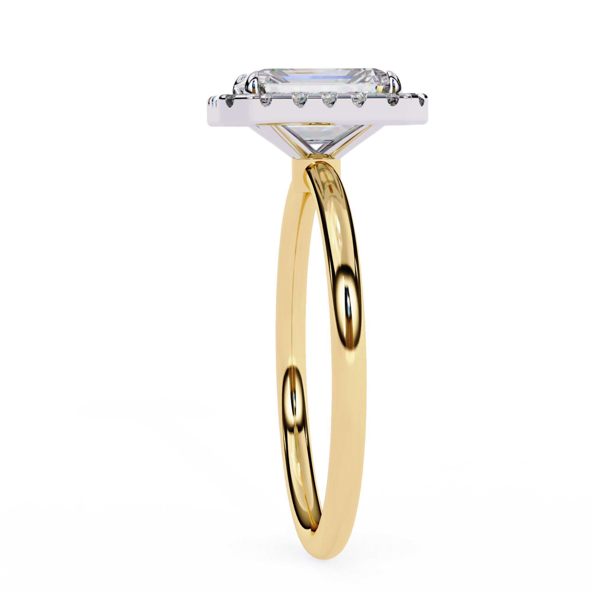 1.96 Carat Radiant Cut Lab Grown Diamond Halo Engagement Ring