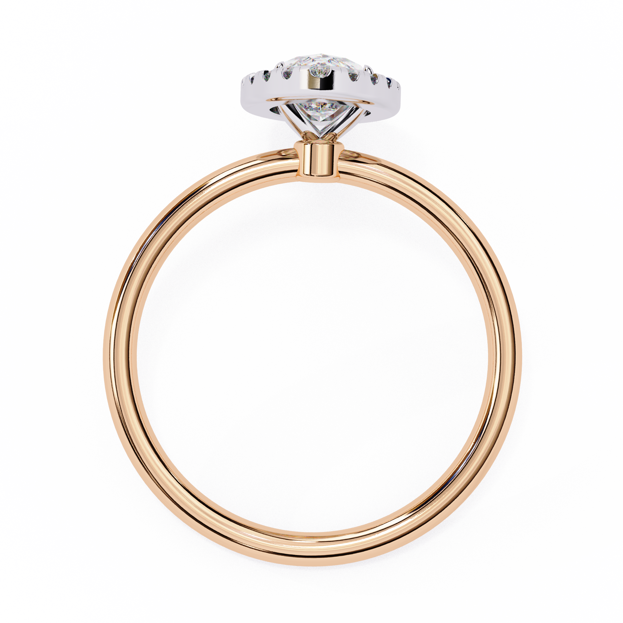 0.98 Carat Marquise Cut Lab Grown Diamond Halo Engagement Ring