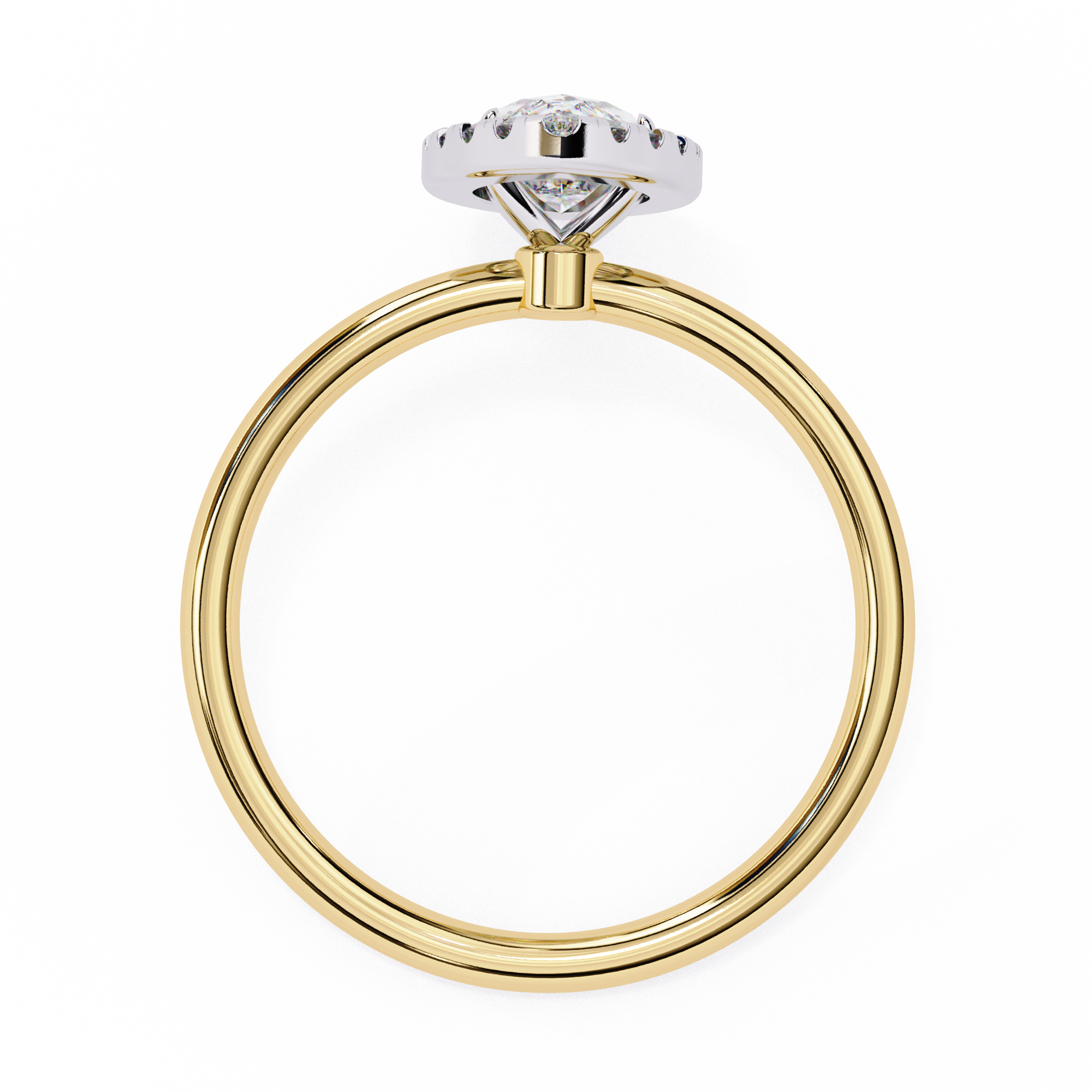 0.98 Carat Marquise Cut Lab Grown Diamond Halo Engagement Ring