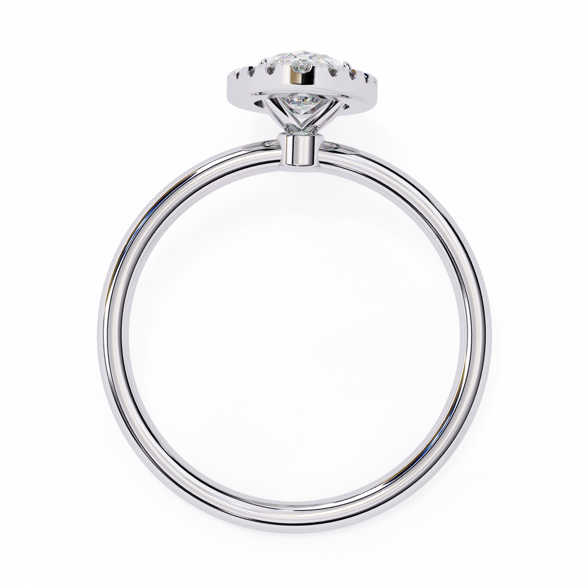 0.98 Carat Marquise Cut Lab Grown Diamond Halo Engagement Ring