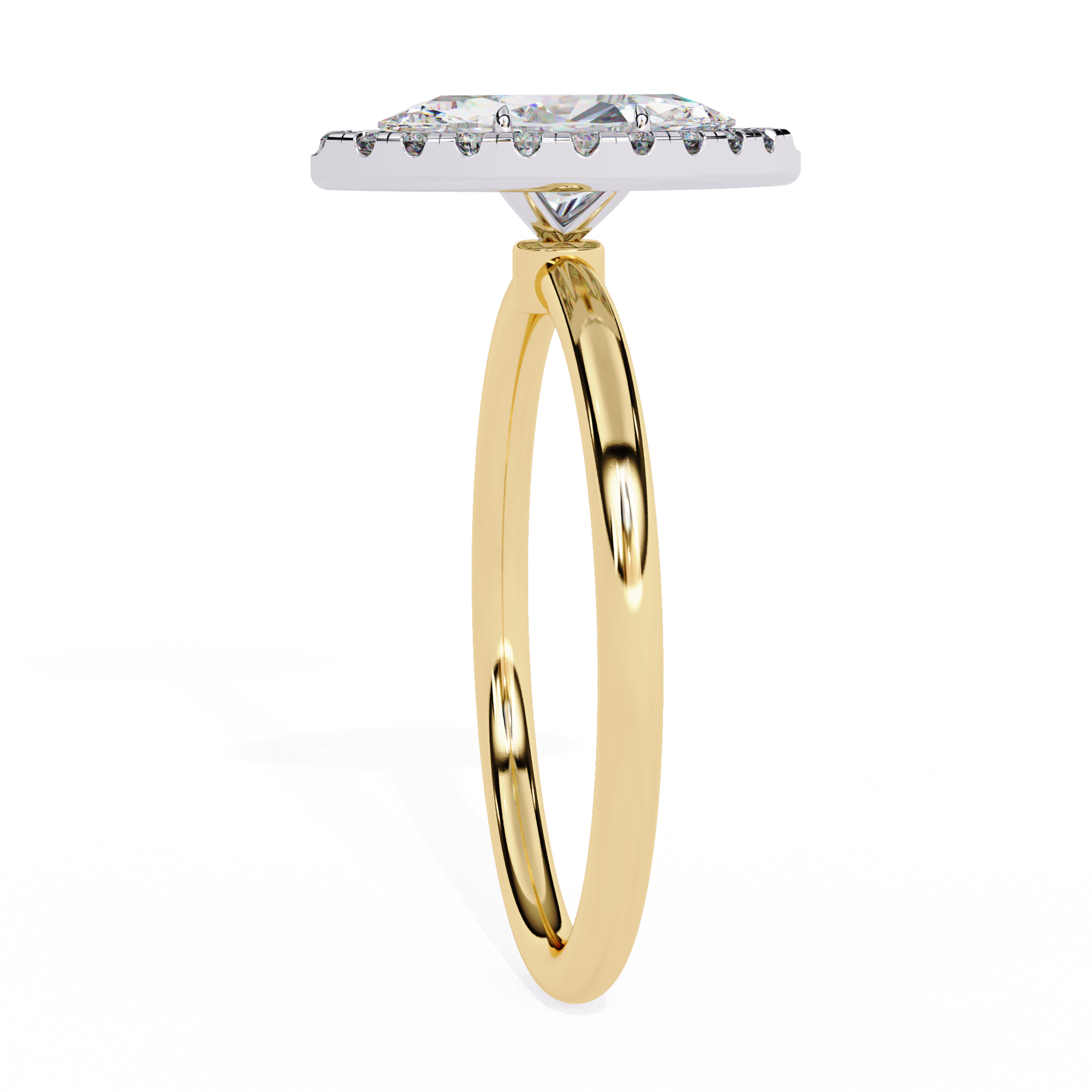0.98 Carat Marquise Cut Lab Grown Diamond Halo Engagement Ring