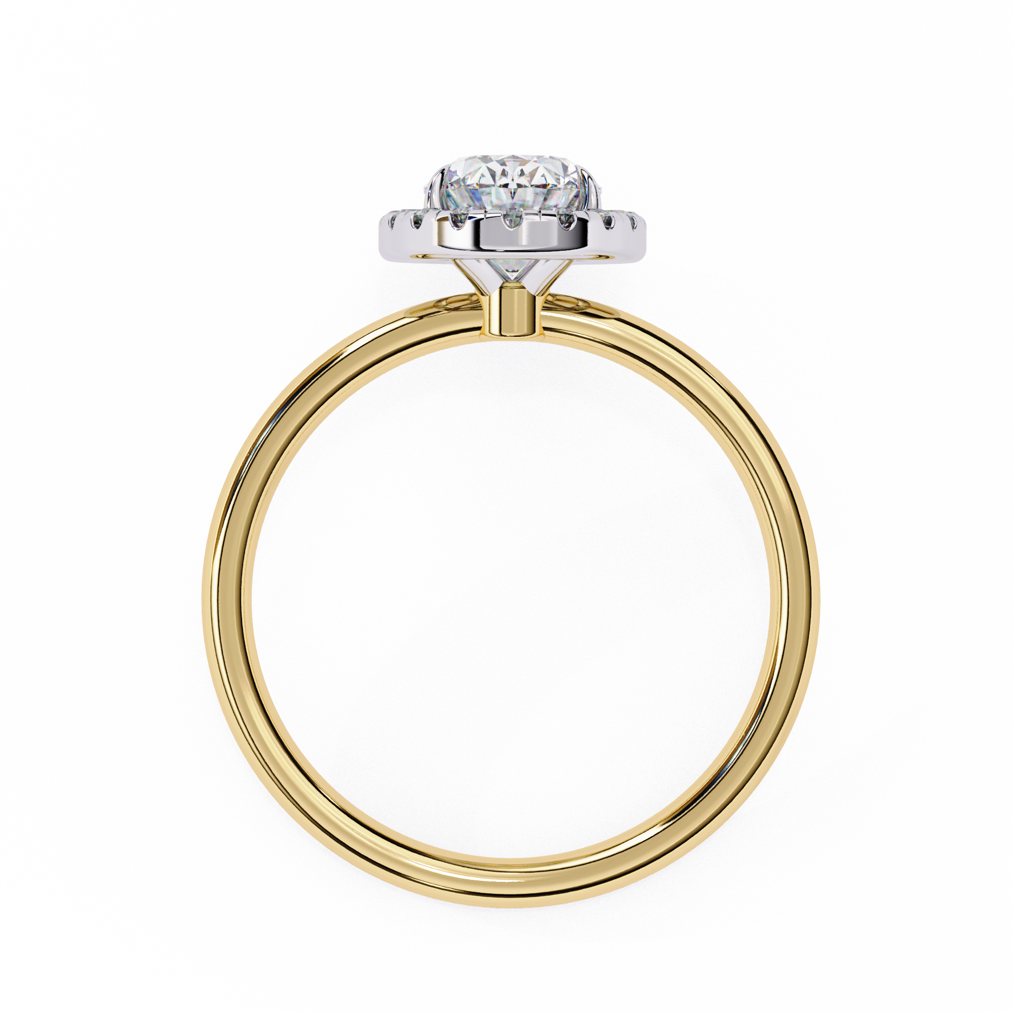 1.24 Carat Oval Shape Lab Grown Diamond Halo Engagement Ring