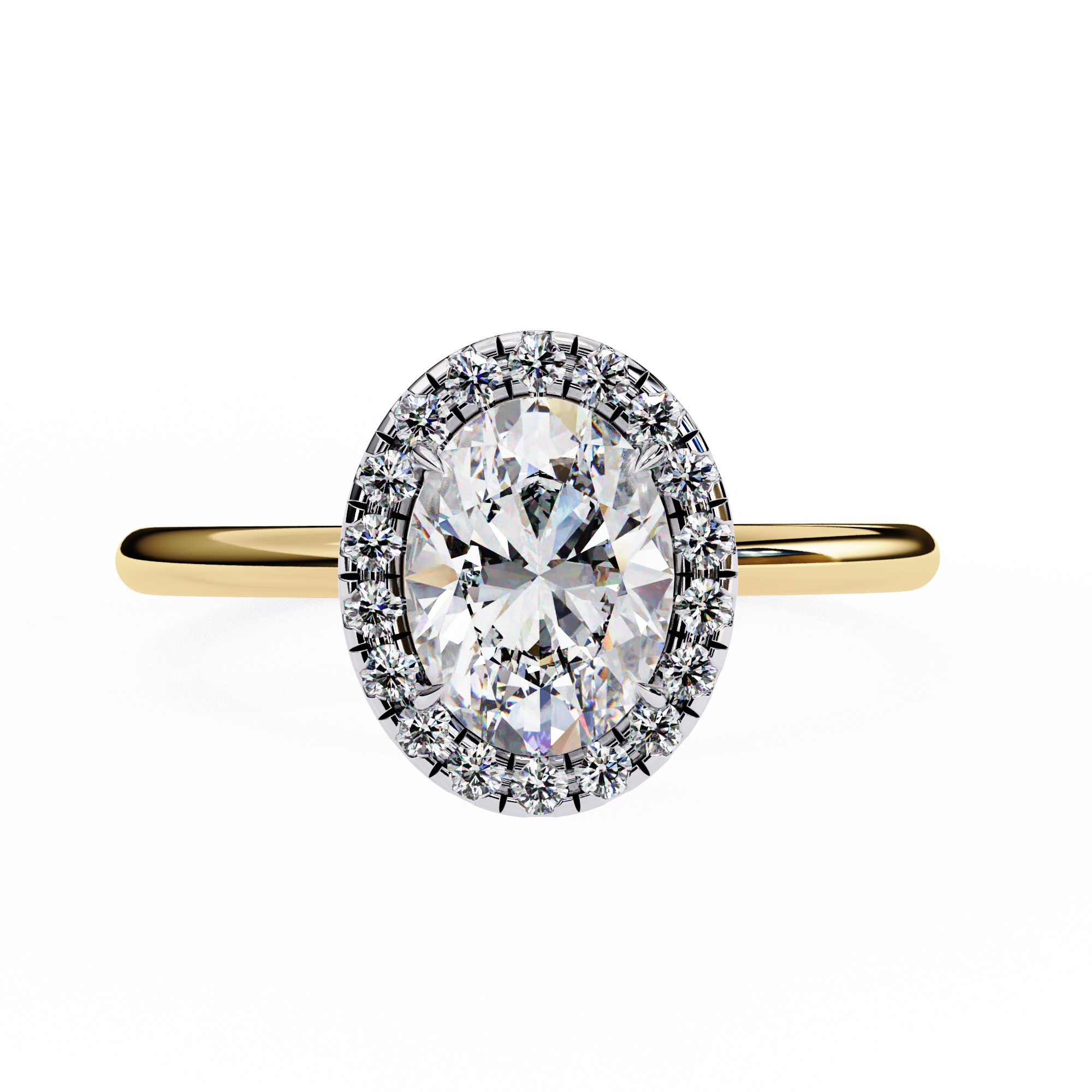 1.24 Carat Oval Shape Lab Grown Diamond Halo Engagement Ring