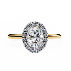 1.24 Carat Oval Shape Lab Grown Diamond Halo Engagement Ring