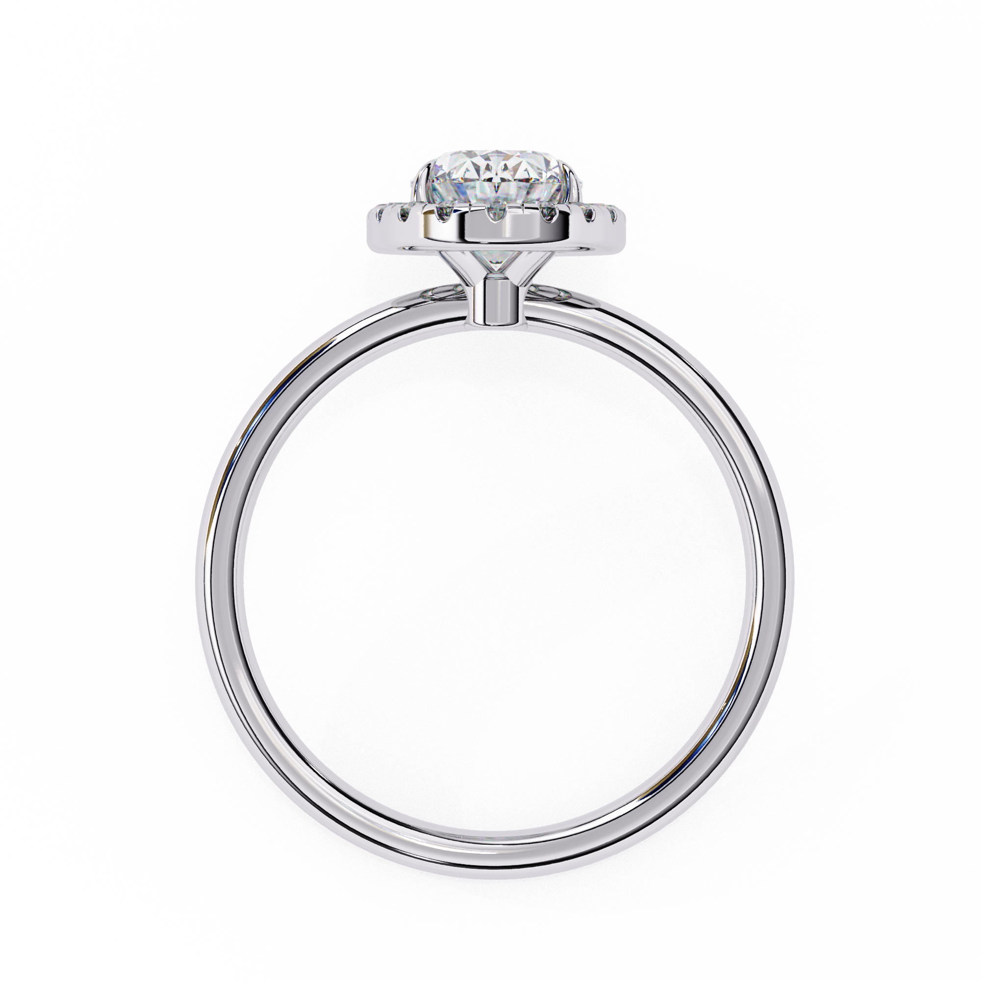 1.24 Carat Oval Shape Lab Grown Diamond Halo Engagement Ring