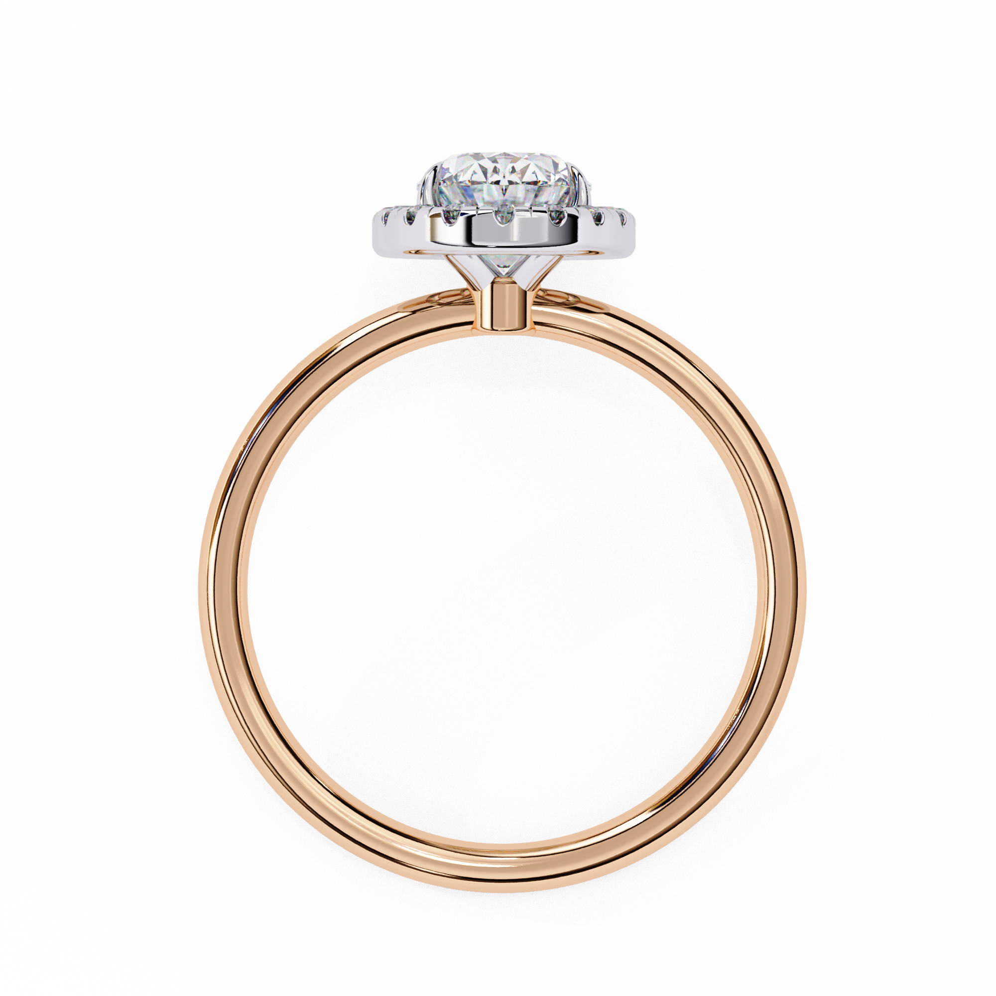 1.24 Carat Oval Shape Lab Grown Diamond Halo Engagement Ring
