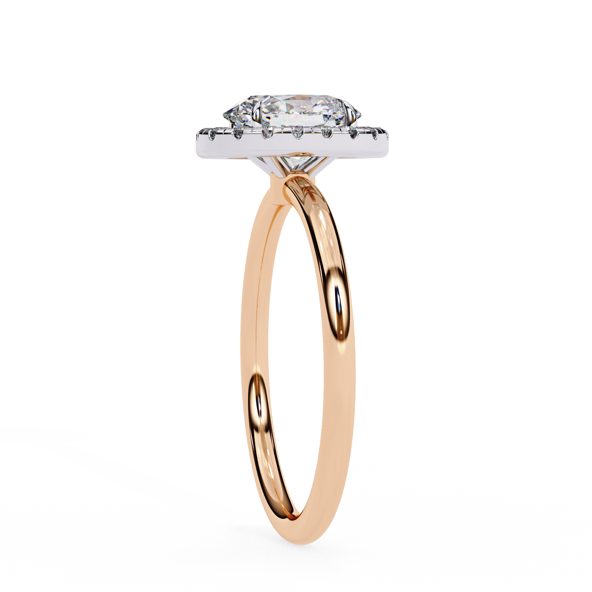 1.24 Carat Oval Shape Lab Grown Diamond Halo Engagement Ring