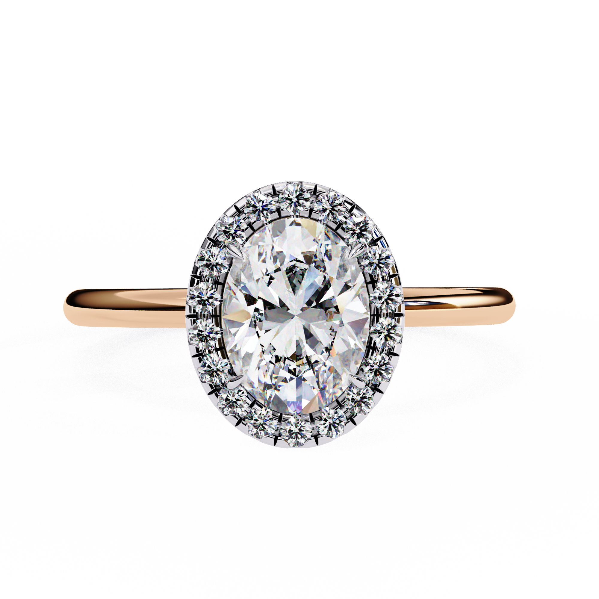 1.24 Carat Oval Shape Lab Grown Diamond Halo Engagement Ring
