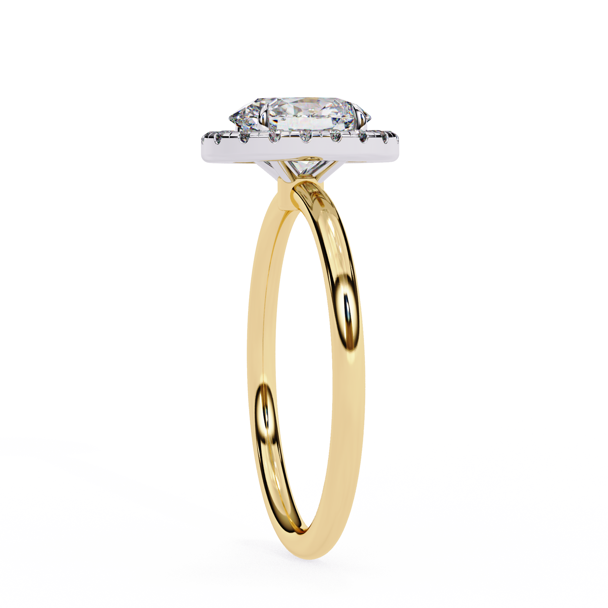 1.24 Carat Oval Shape Lab Grown Diamond Halo Engagement Ring