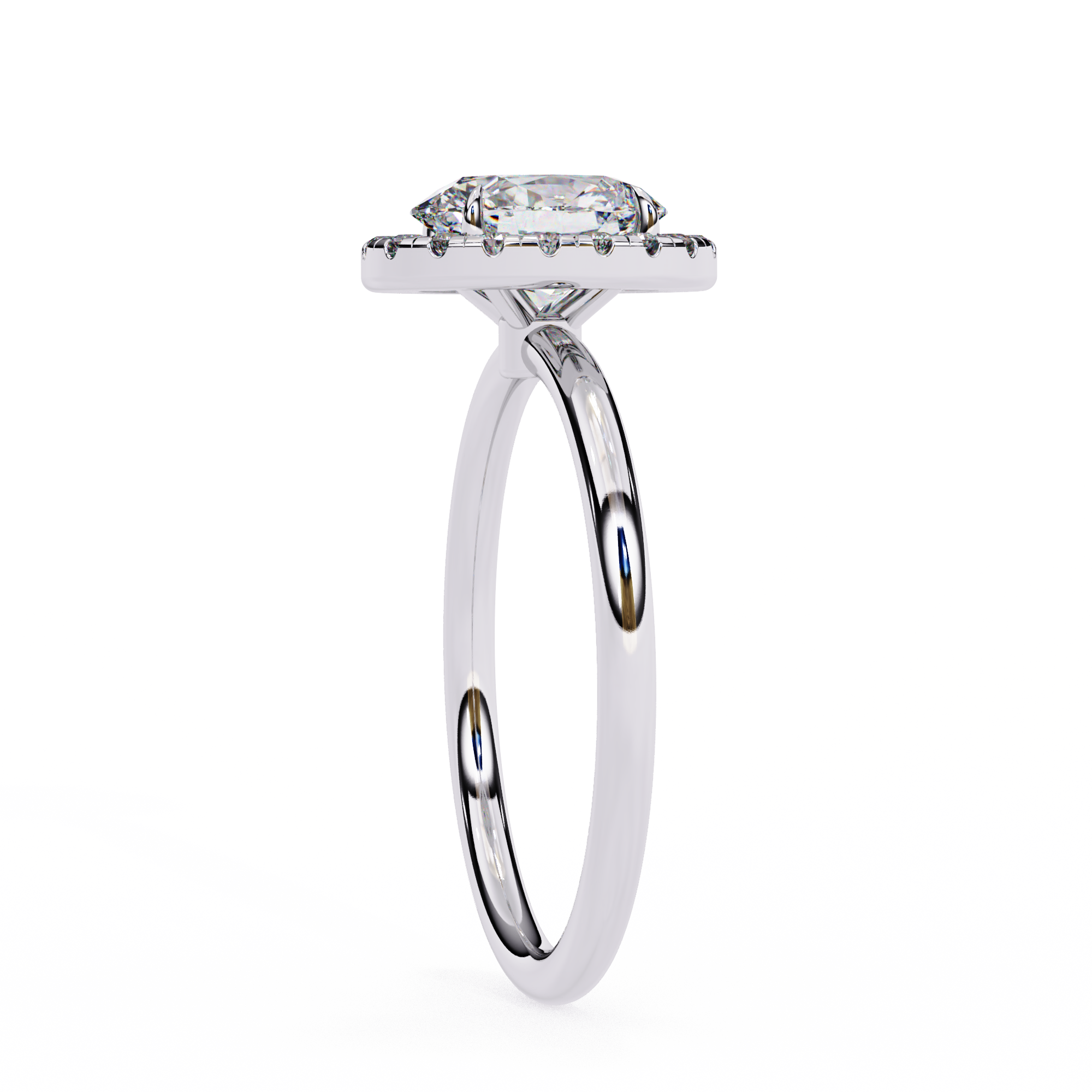 1.24 Carat Oval Shape Lab Grown Diamond Halo Engagement Ring