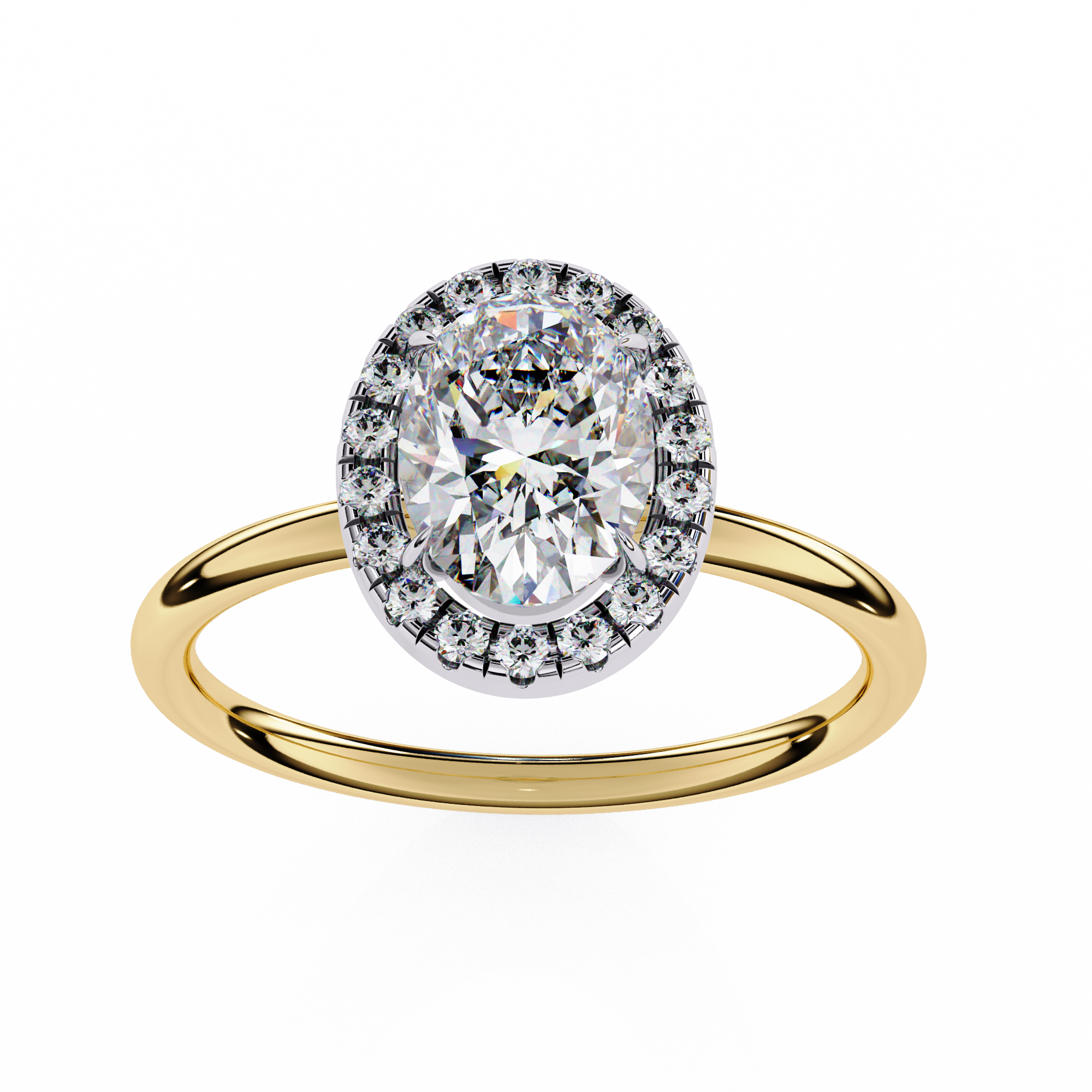 1.24 Carat Oval Shape Lab Grown Diamond Halo Engagement Ring