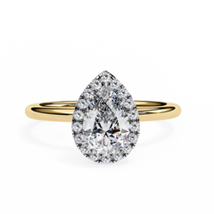 1.35 Carat Pear Cut Lab Grown Diamond Halo Engagement Ring