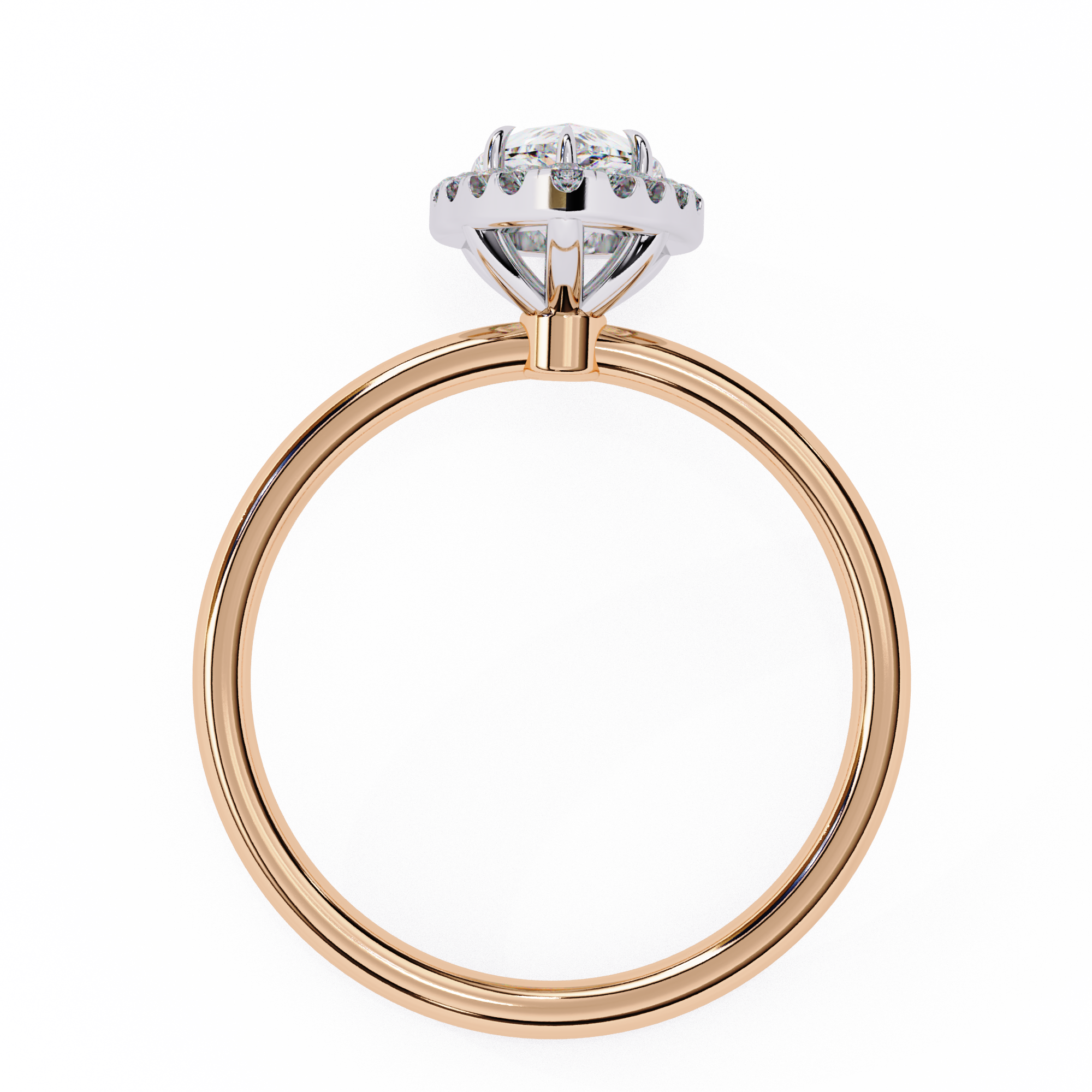 1.35 Carat Pear Cut Lab Grown Diamond Halo Engagement Ring