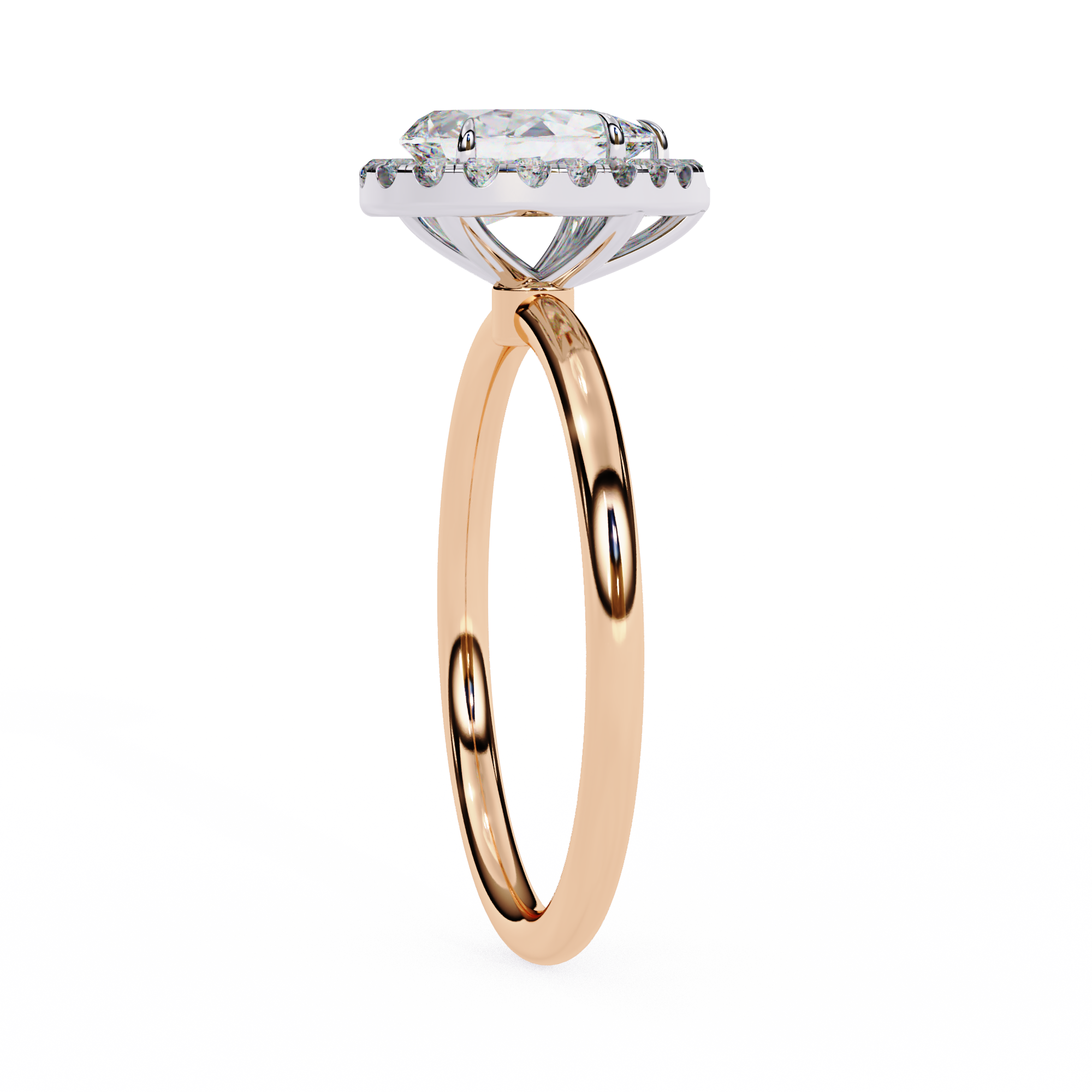 1.35 Carat Pear Cut Lab Grown Diamond Halo Engagement Ring