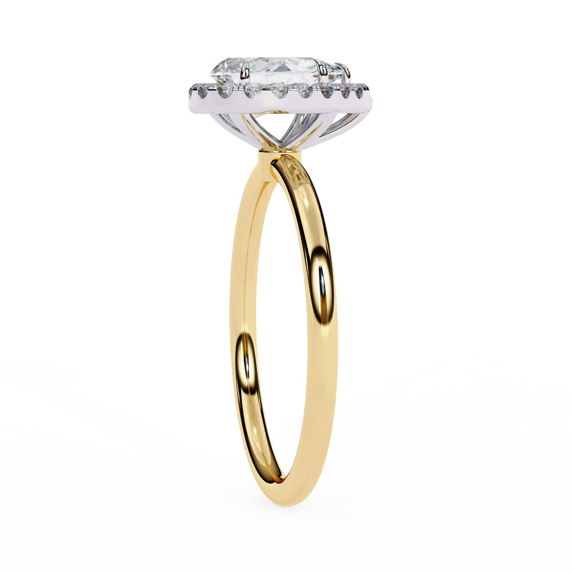 1.35 Carat Pear Cut Lab Grown Diamond Halo Engagement Ring