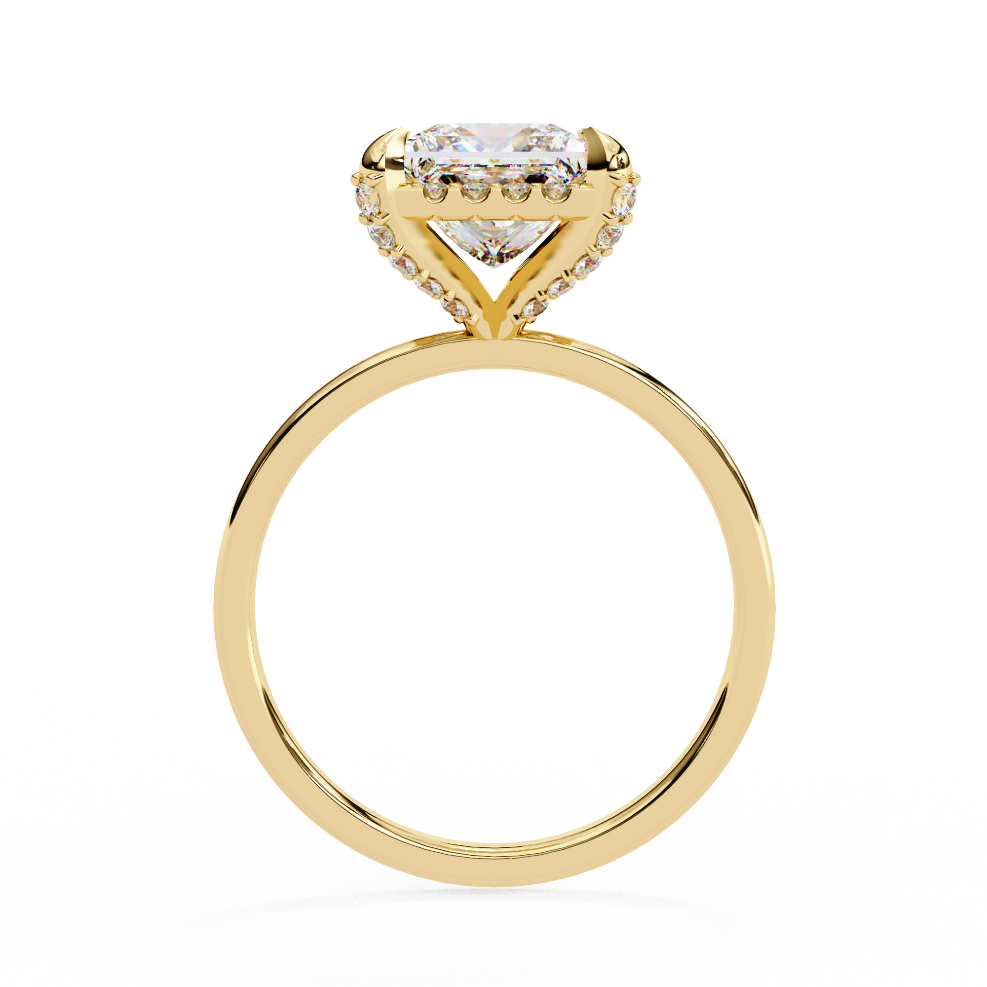2.22 Carat Princess Cut Lab Grown Diamond Halo Engagement Ring