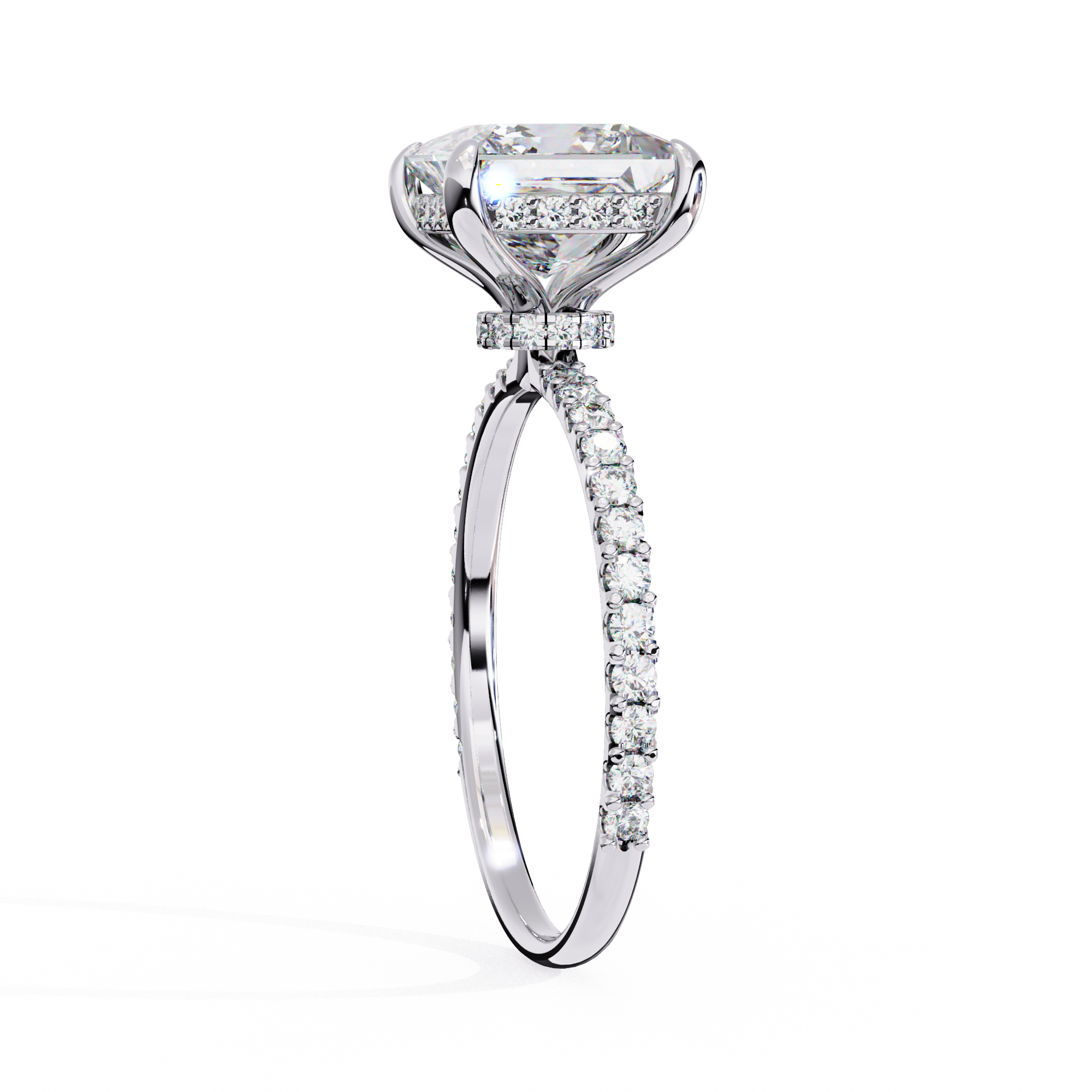 2.655 Carat Princess Cut Lab Grown Diamond Solitaire Engagement Ring