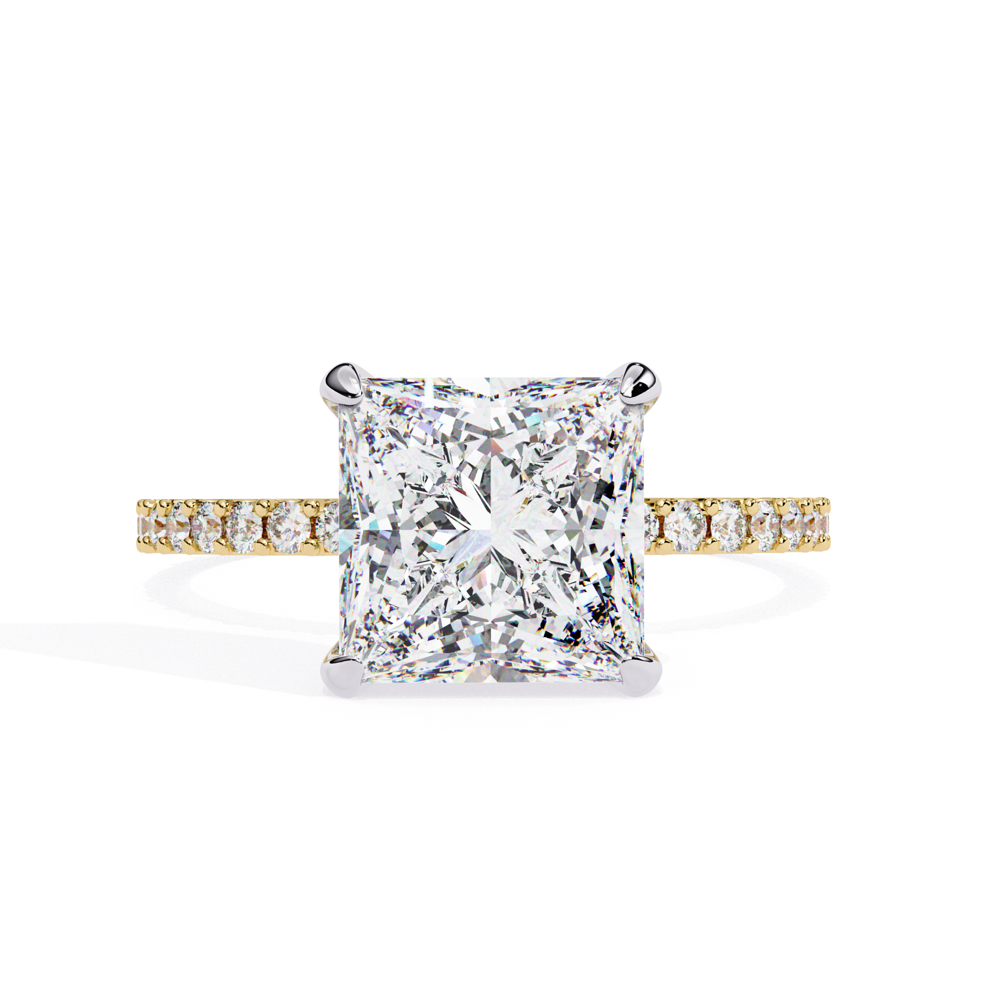 2.655 Carat Princess Cut Lab Grown Diamond Solitaire Engagement Ring