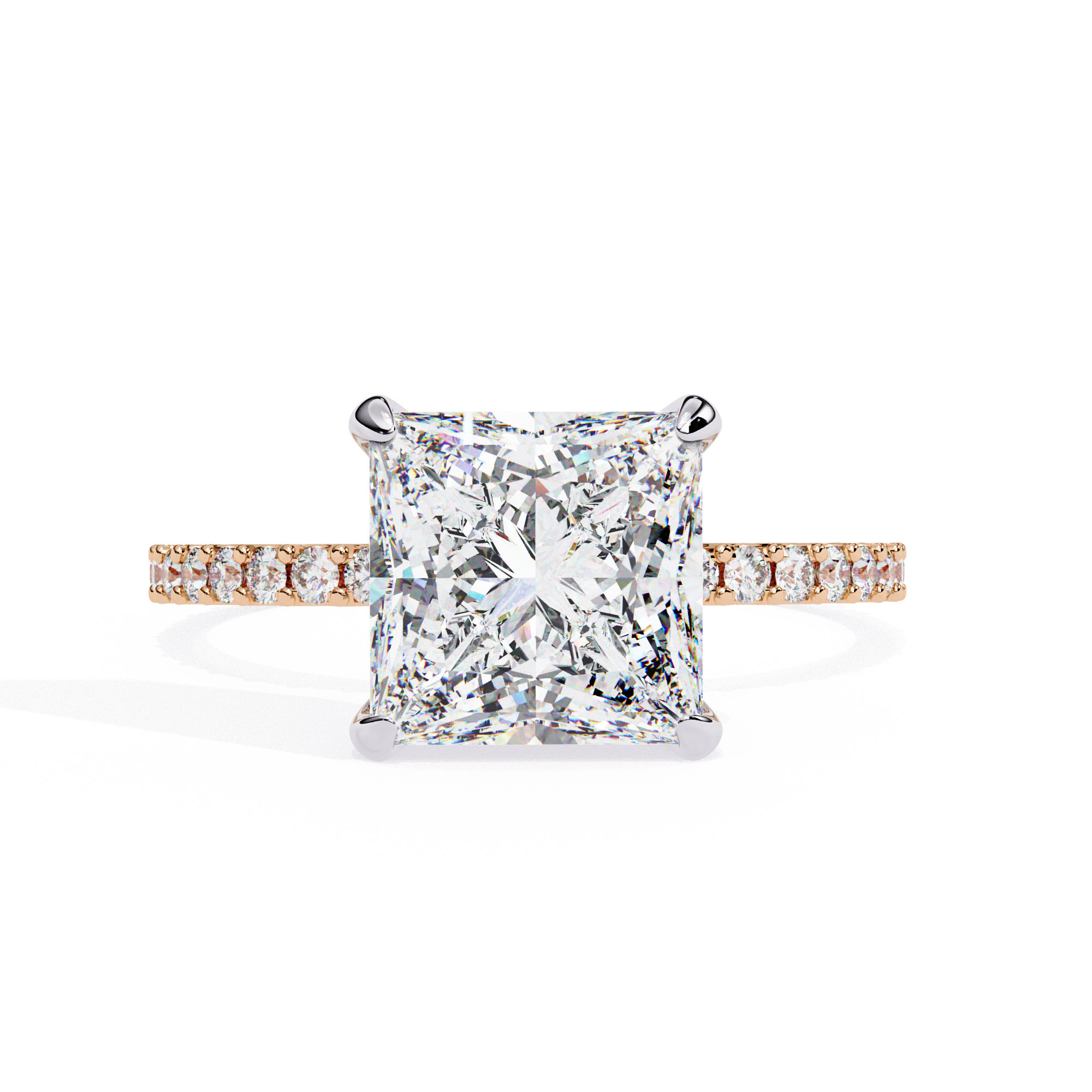 2.655 Carat Princess Cut Lab Grown Diamond Solitaire Engagement Ring