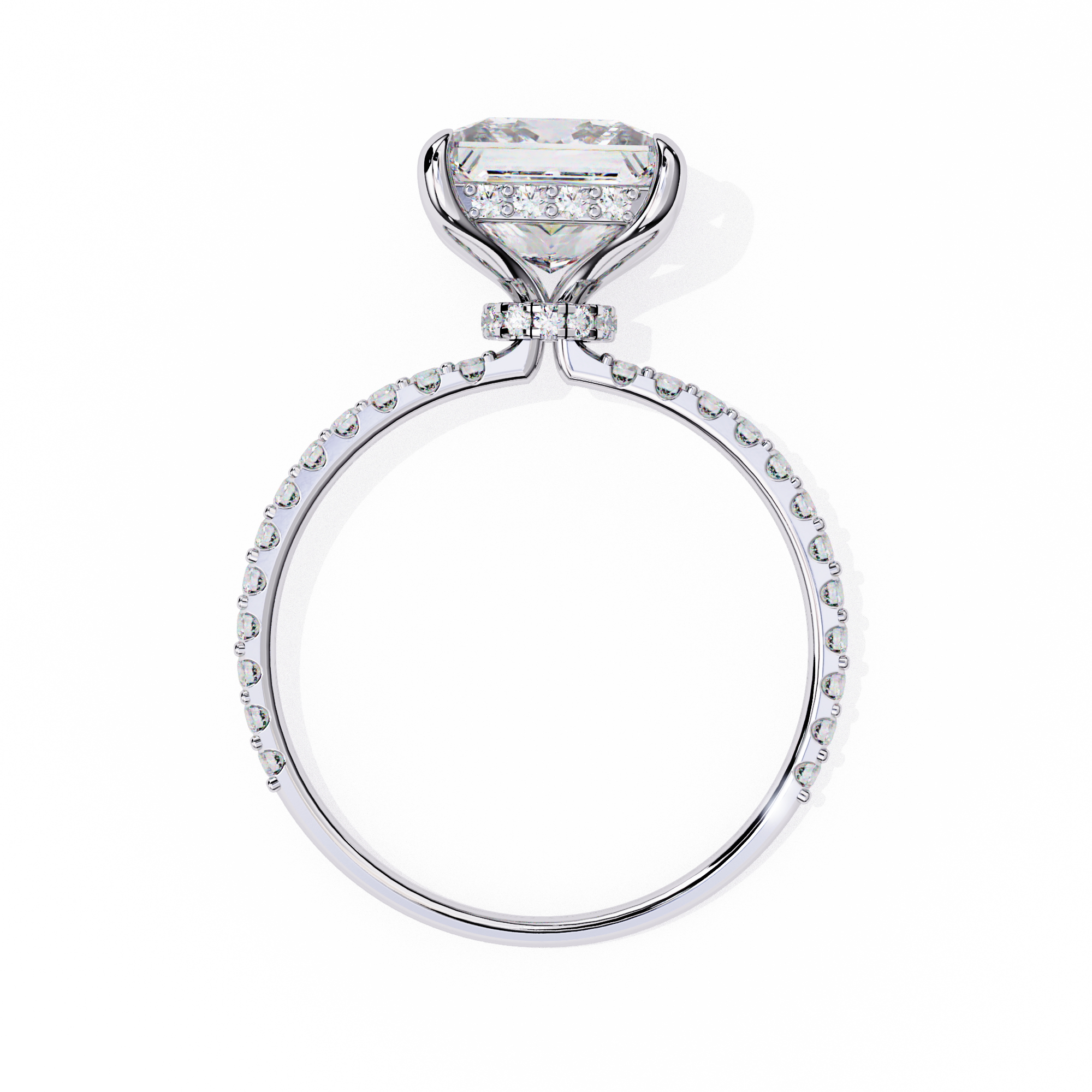 2.655 Carat Princess Cut Lab Grown Diamond Solitaire Engagement Ring