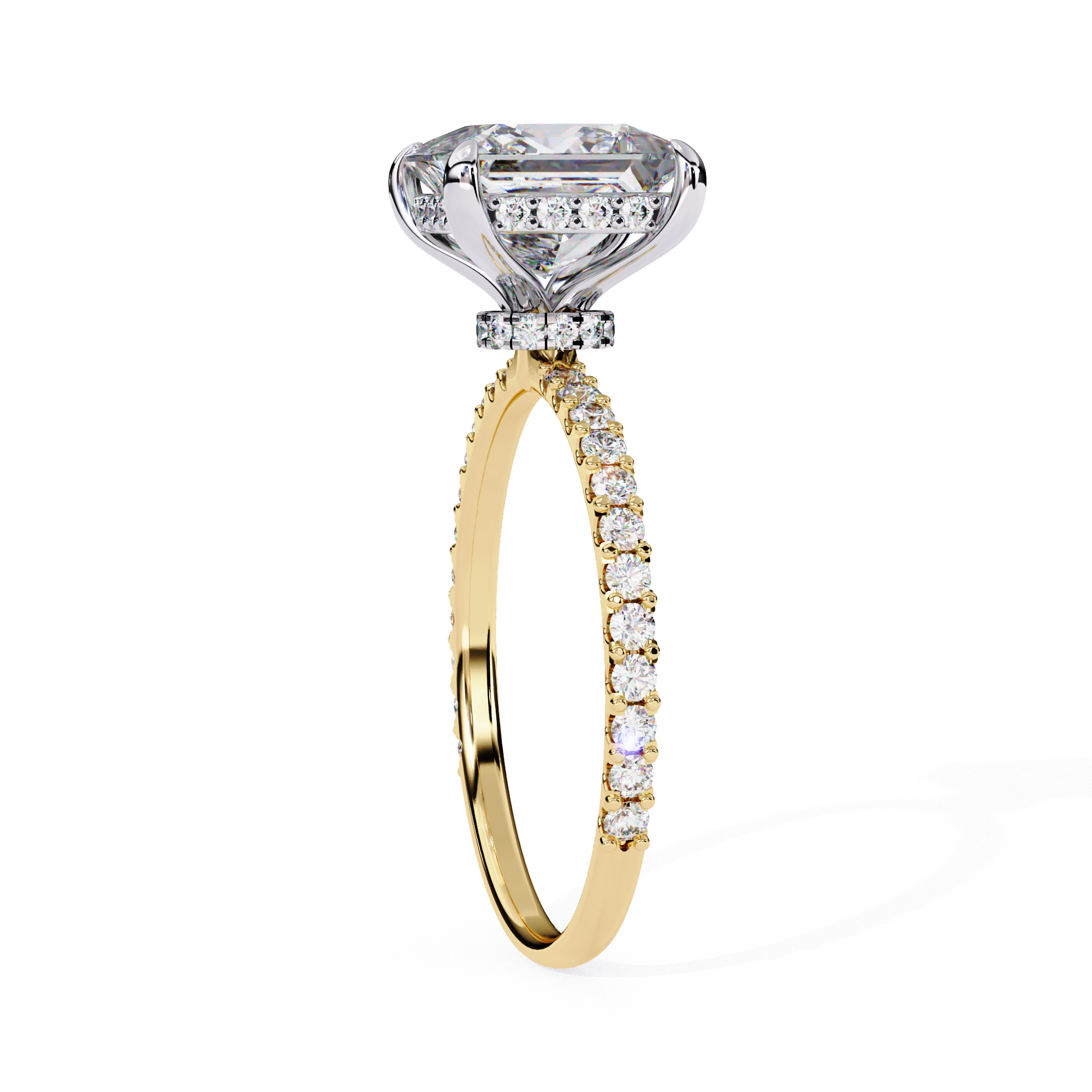 2.655 Carat Princess Cut Lab Grown Diamond Solitaire Engagement Ring