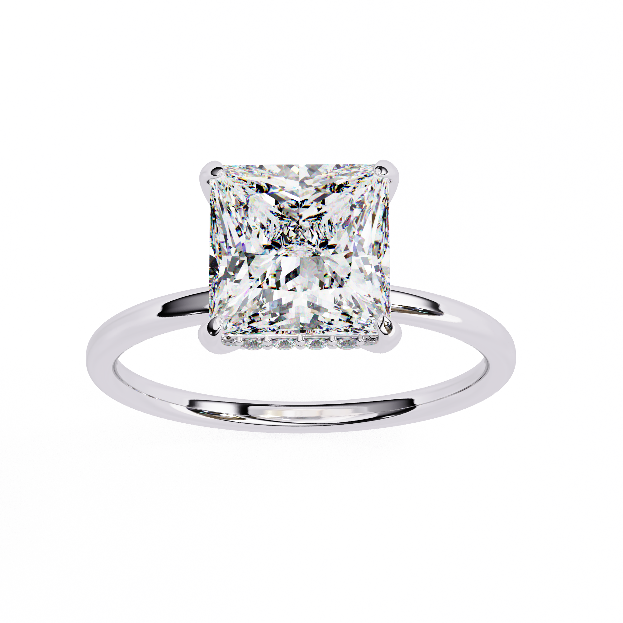 Buy 2.36ct Princess Cut Natural Diamond Ring Solitairekart