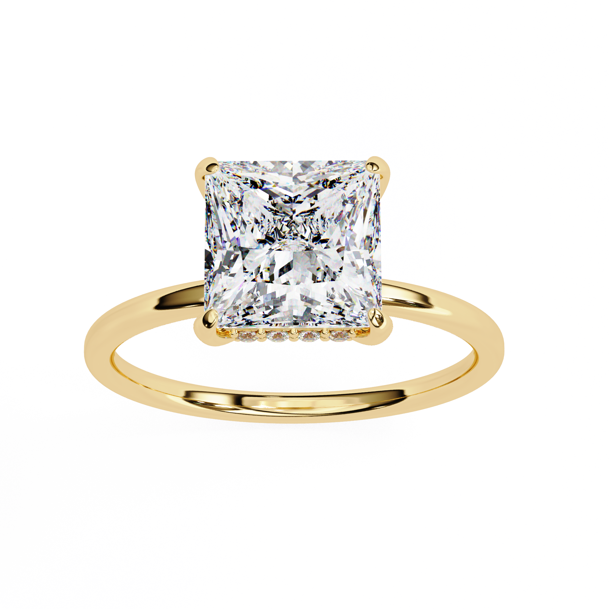 Buy 2.36ct Princess Cut Natural Diamond Ring Solitairekart