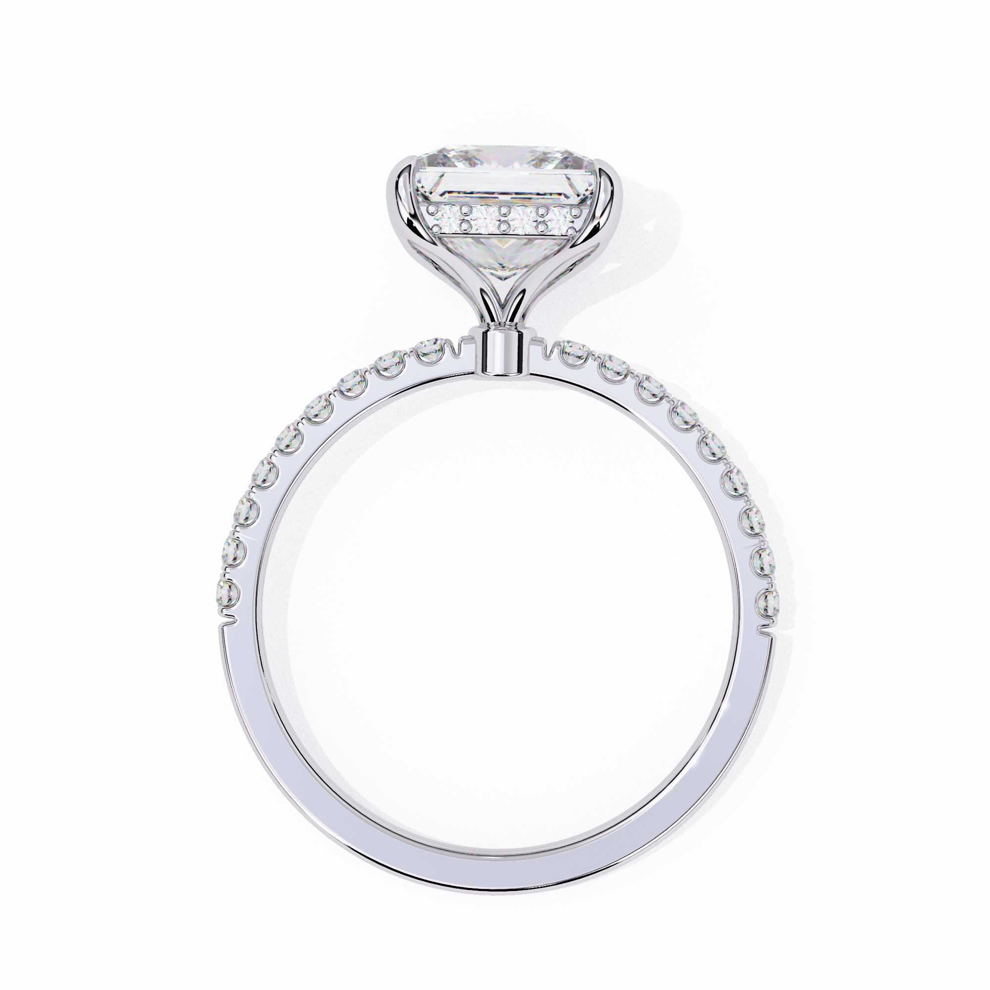 2.54 Carat Princess Cut Lab Grown Diamond Solitaire Engagement Ring