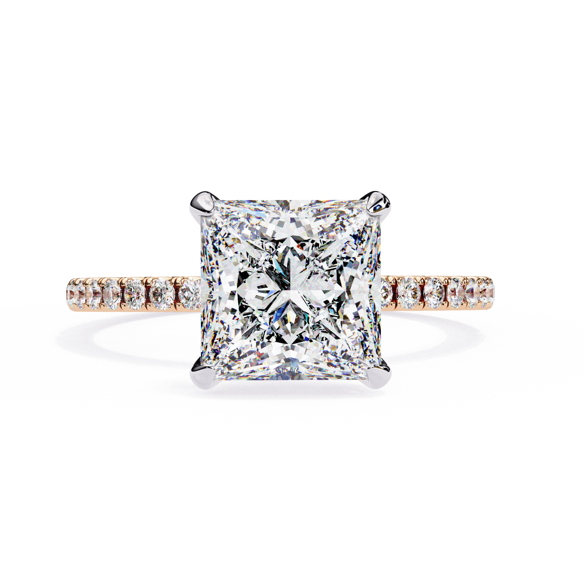 2.54 Carat Princess Cut Lab Grown Diamond Solitaire Engagement Ring
