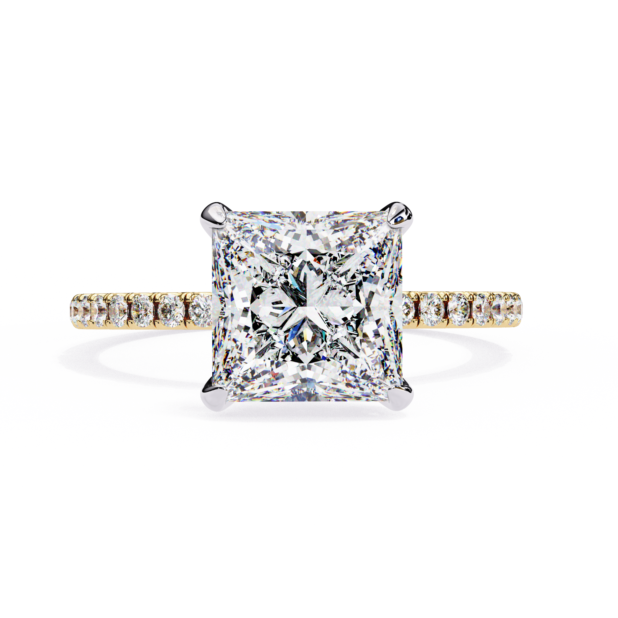 2.54 Carat Princess Cut Lab Grown Diamond Solitaire Engagement Ring