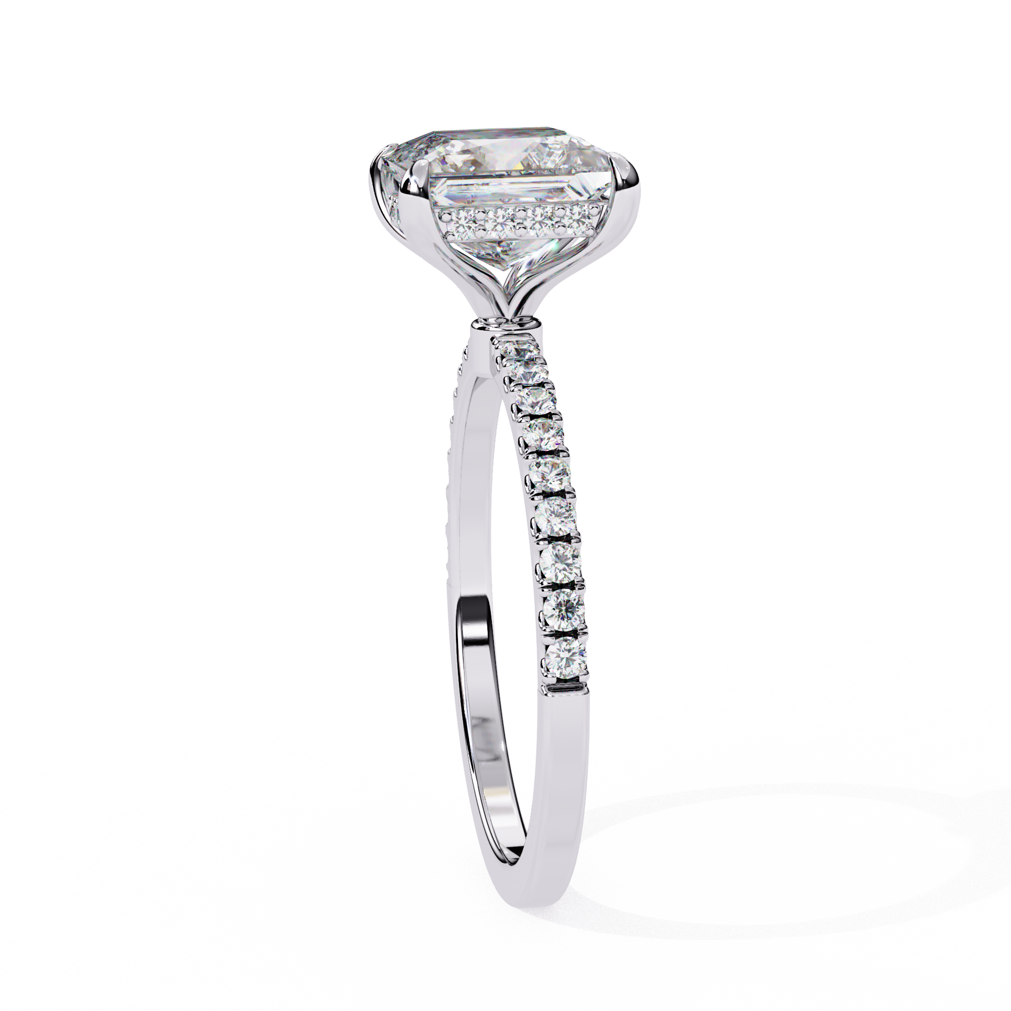 2.54 Carat Princess Cut Lab Grown Diamond Solitaire Engagement Ring