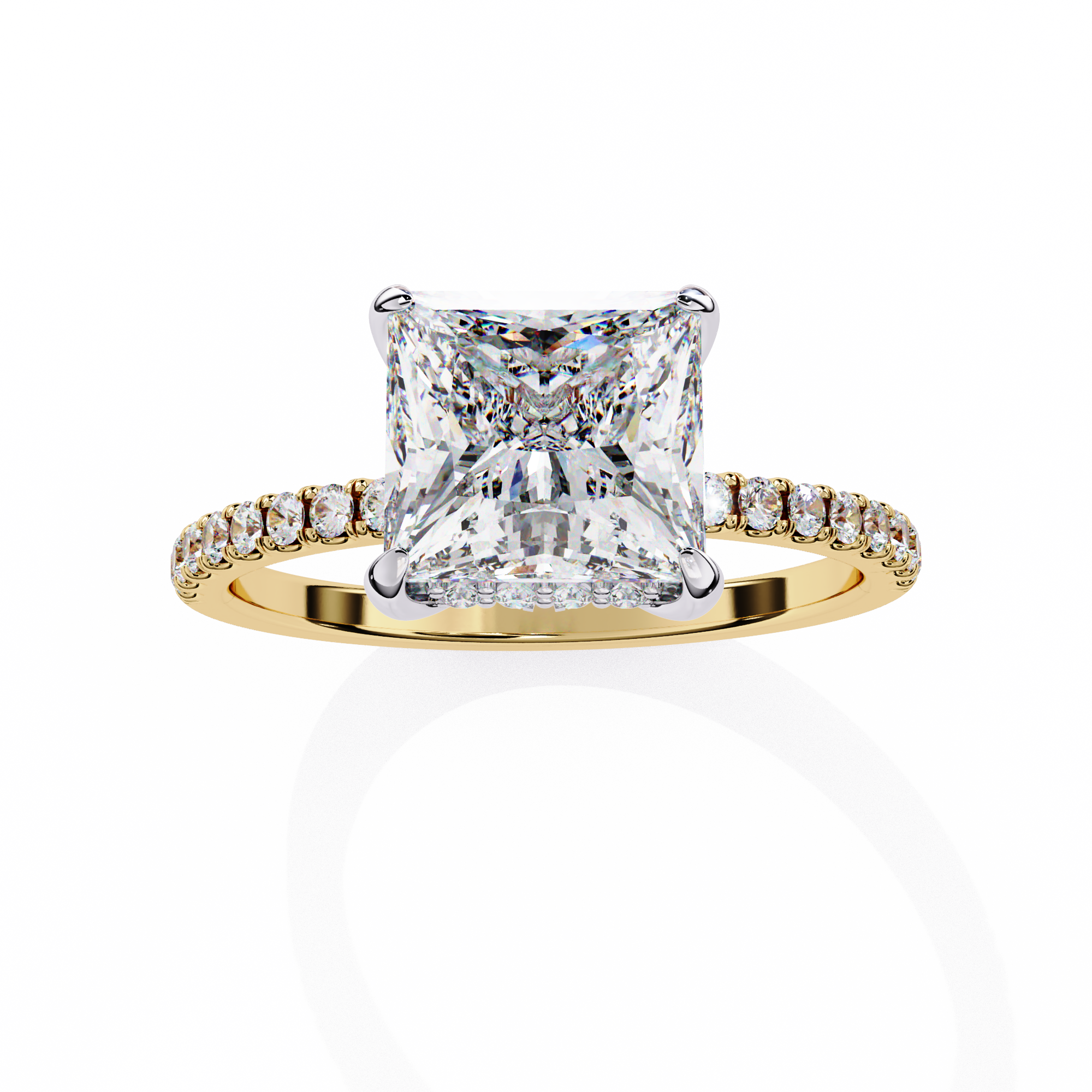 2.54 Carat Princess Cut Lab Grown Diamond Solitaire Engagement Ring