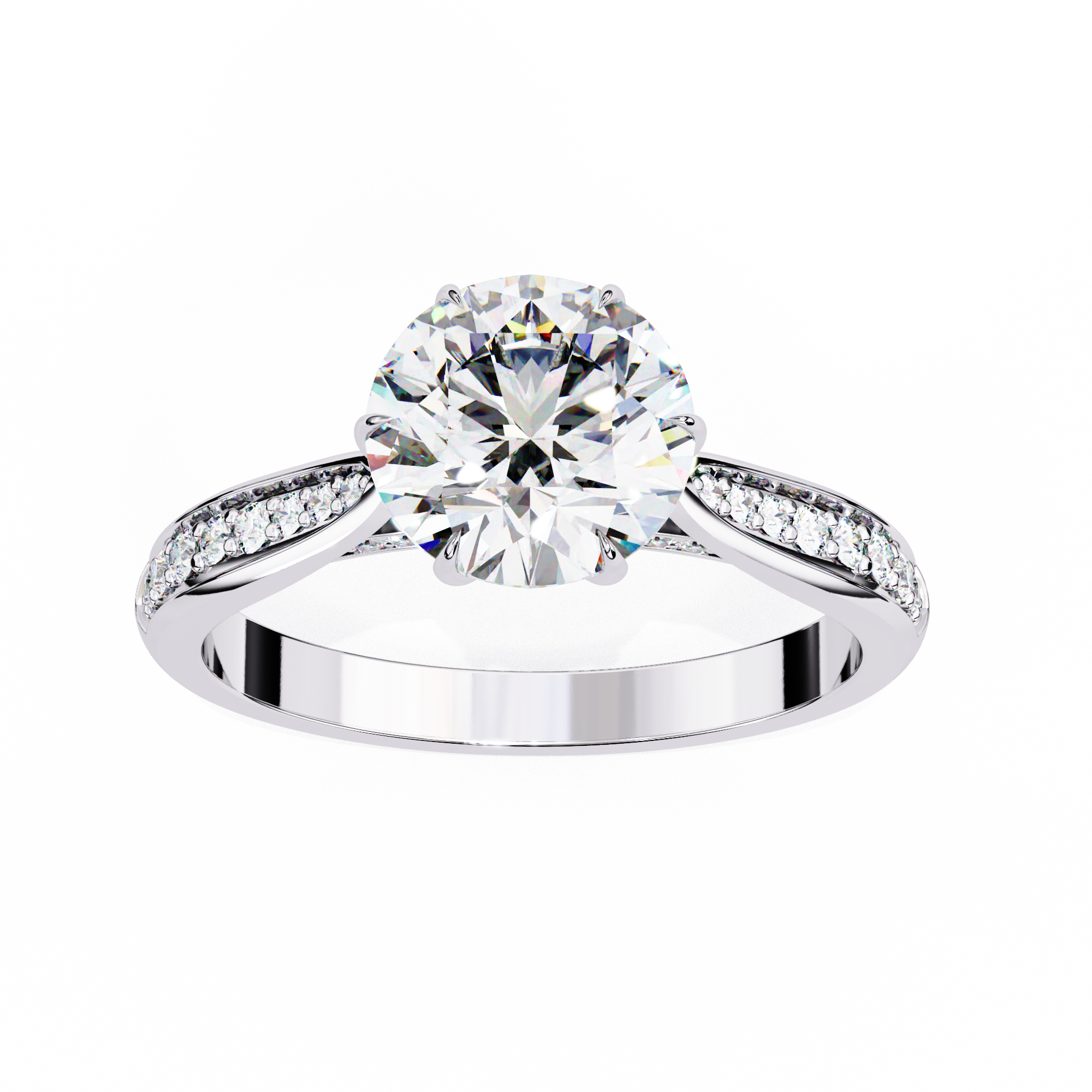 1.14 Carat Round Cut Lab Grown Diamond Solitaire Engagement Ring