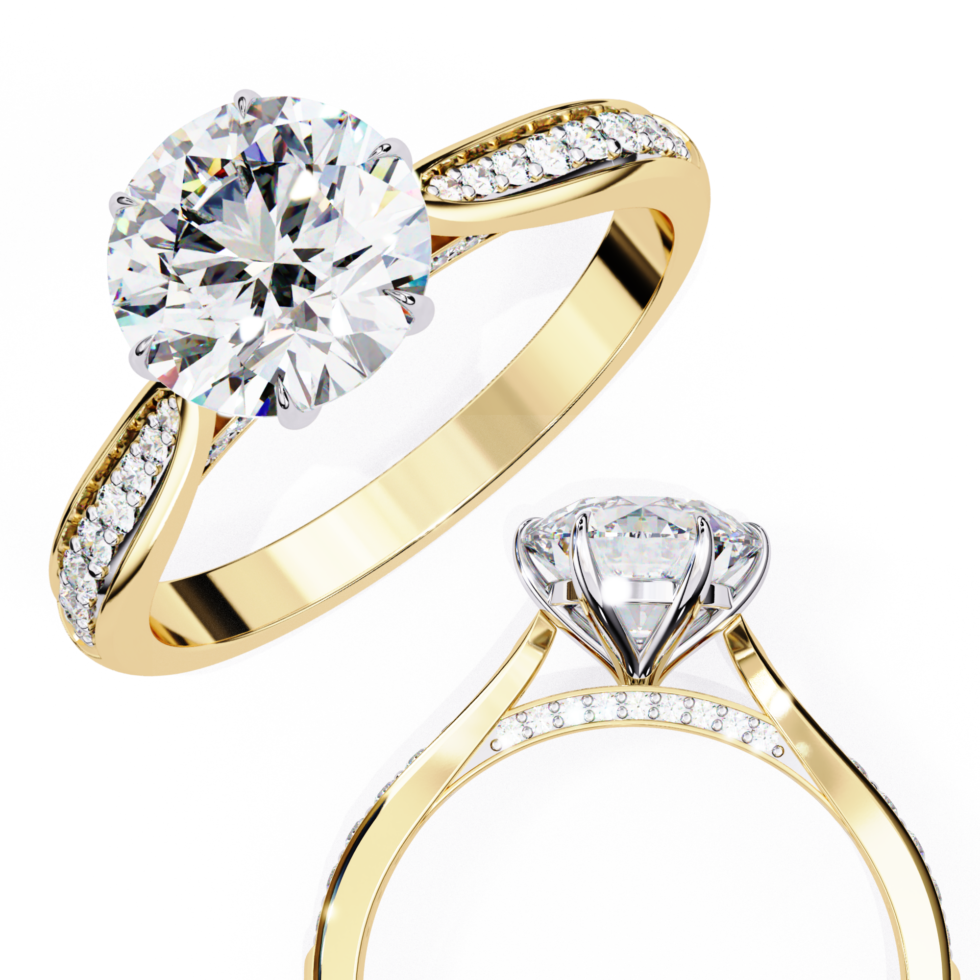 1.14 Carat Round Cut Lab Grown Diamond Solitaire Engagement Ring