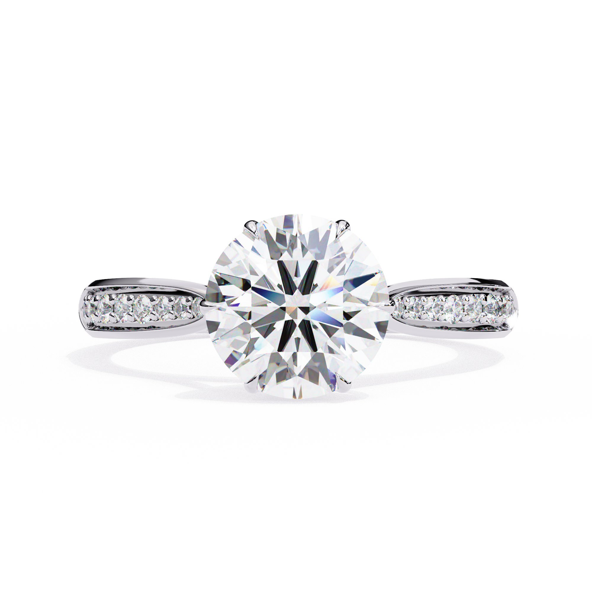 1.14 Carat Round Cut Lab Grown Diamond Solitaire Engagement Ring