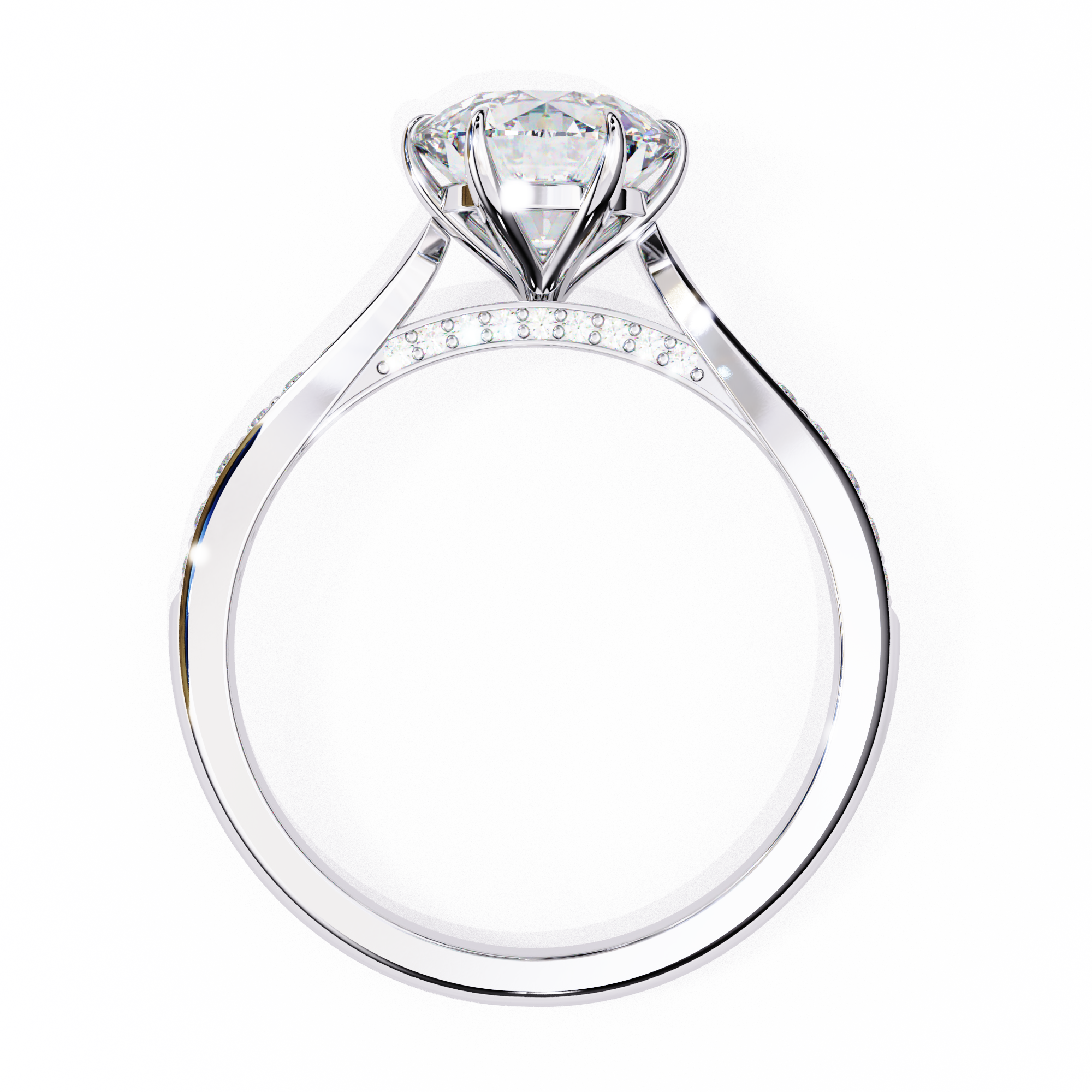 1.14 Carat Round Cut Lab Grown Diamond Solitaire Engagement Ring