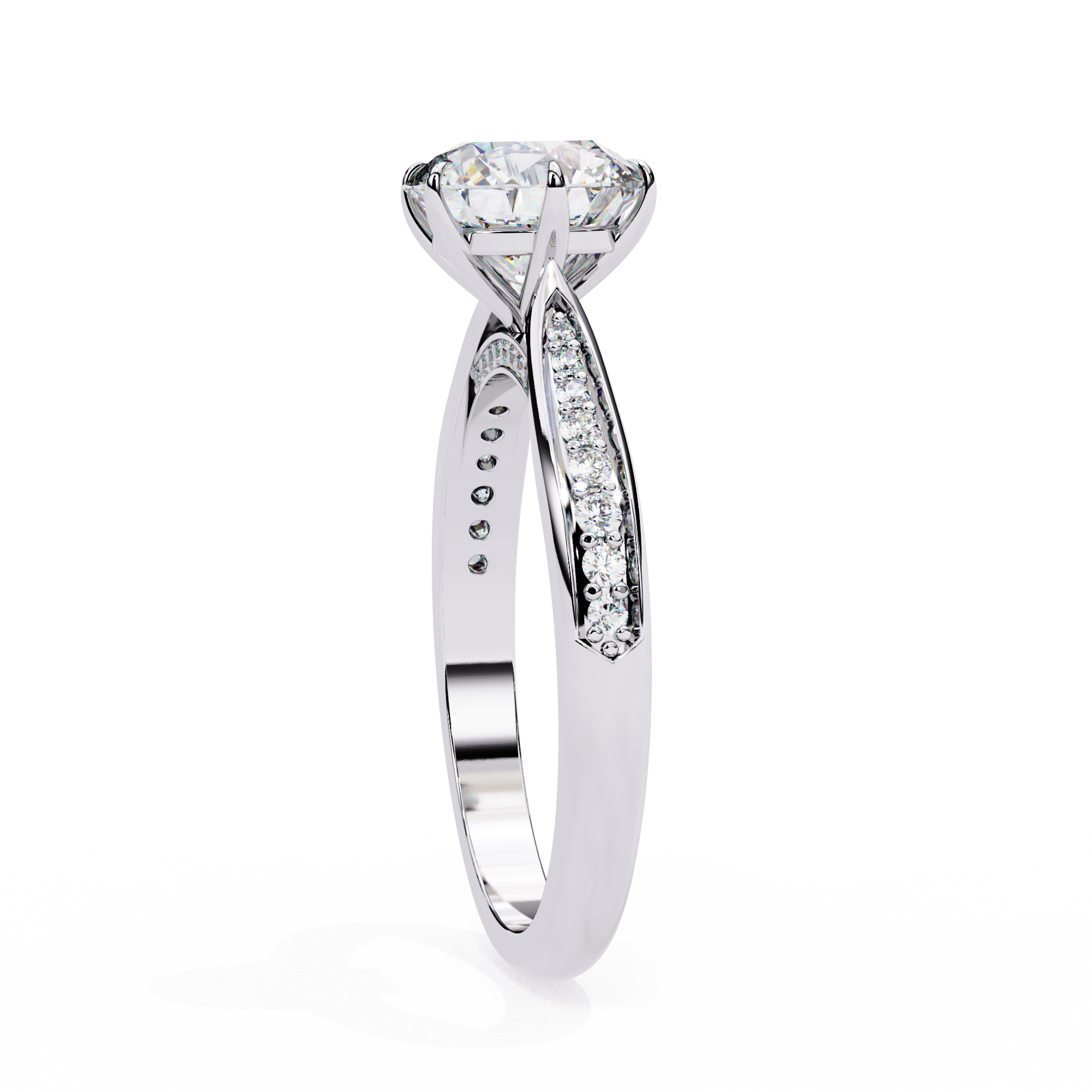 1.14 Carat Round Cut Lab Grown Diamond Solitaire Engagement Ring