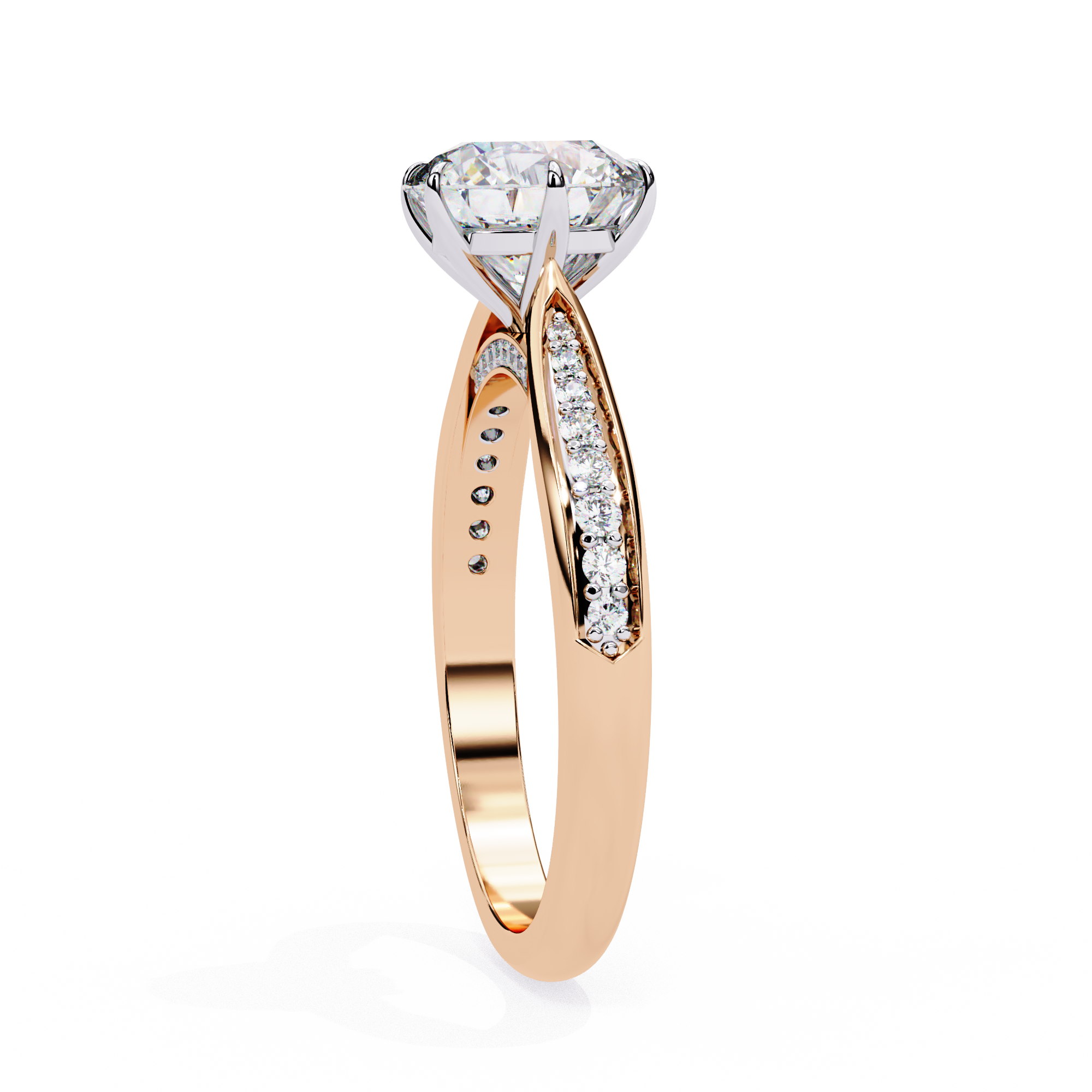 1.14 Carat Round Cut Lab Grown Diamond Solitaire Engagement Ring