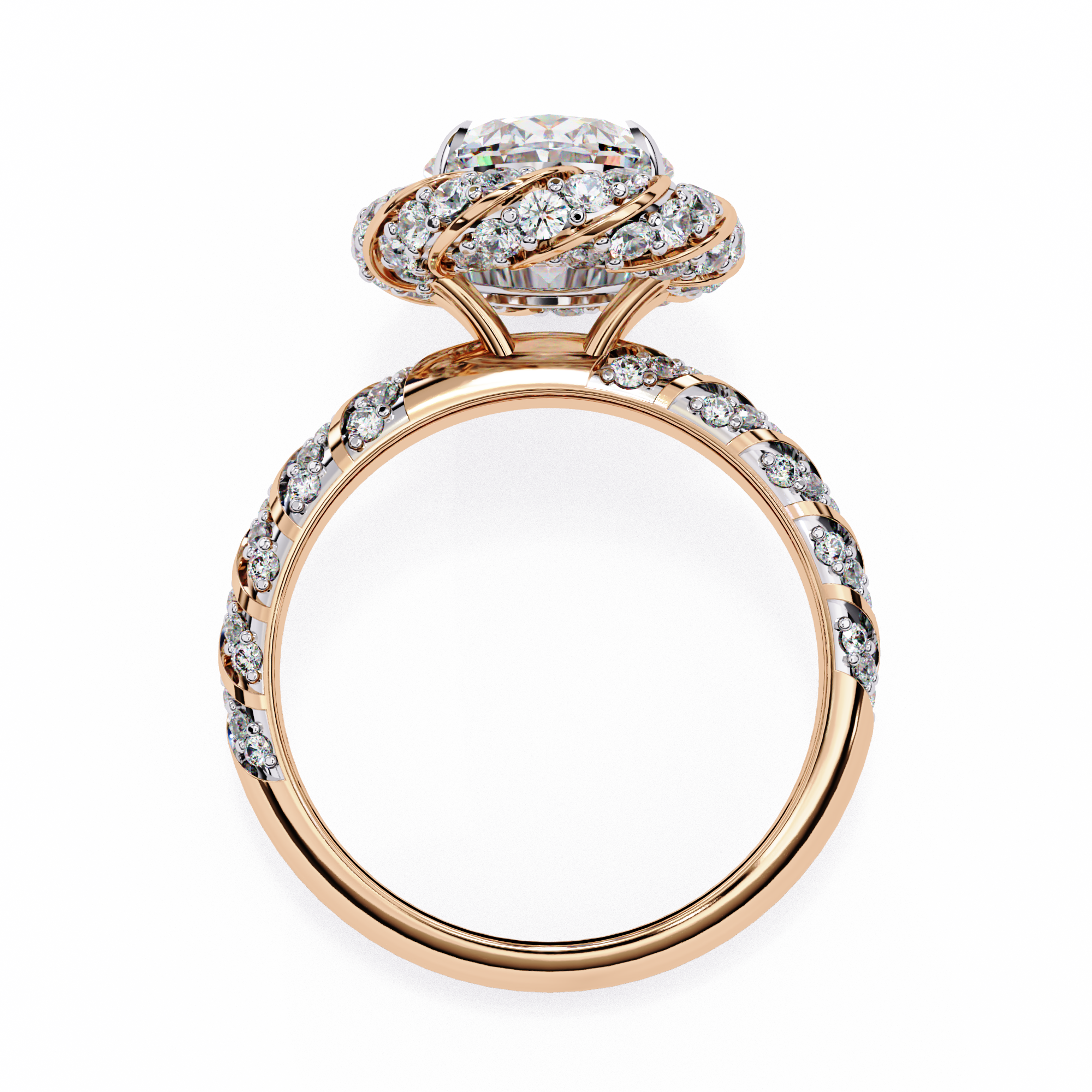Luxury 3.21 Carat Oval Lab Grown Diamond Vintage Cocktail Ring