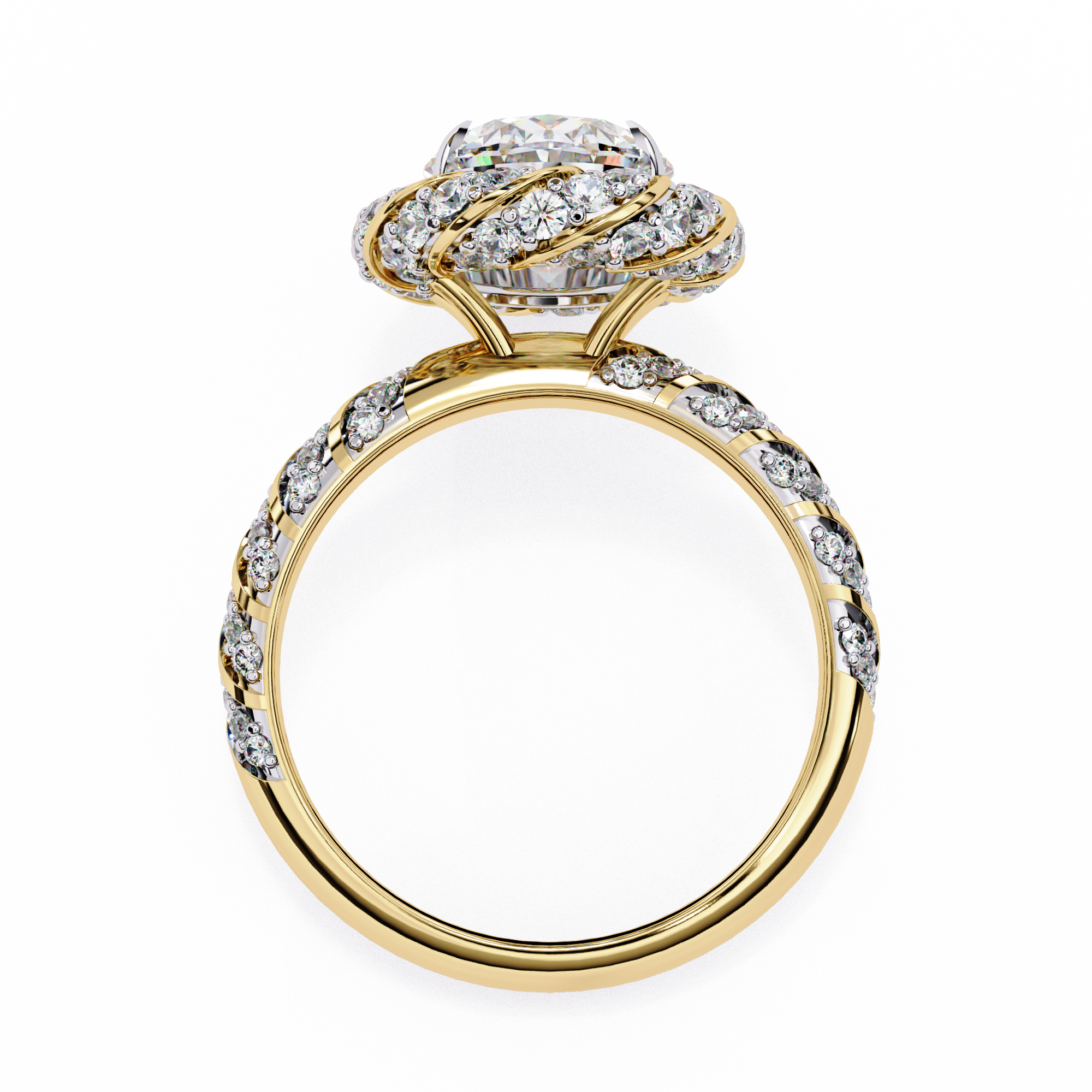 Luxury 3.21 Carat Oval Lab Grown Diamond Vintage Cocktail Ring
