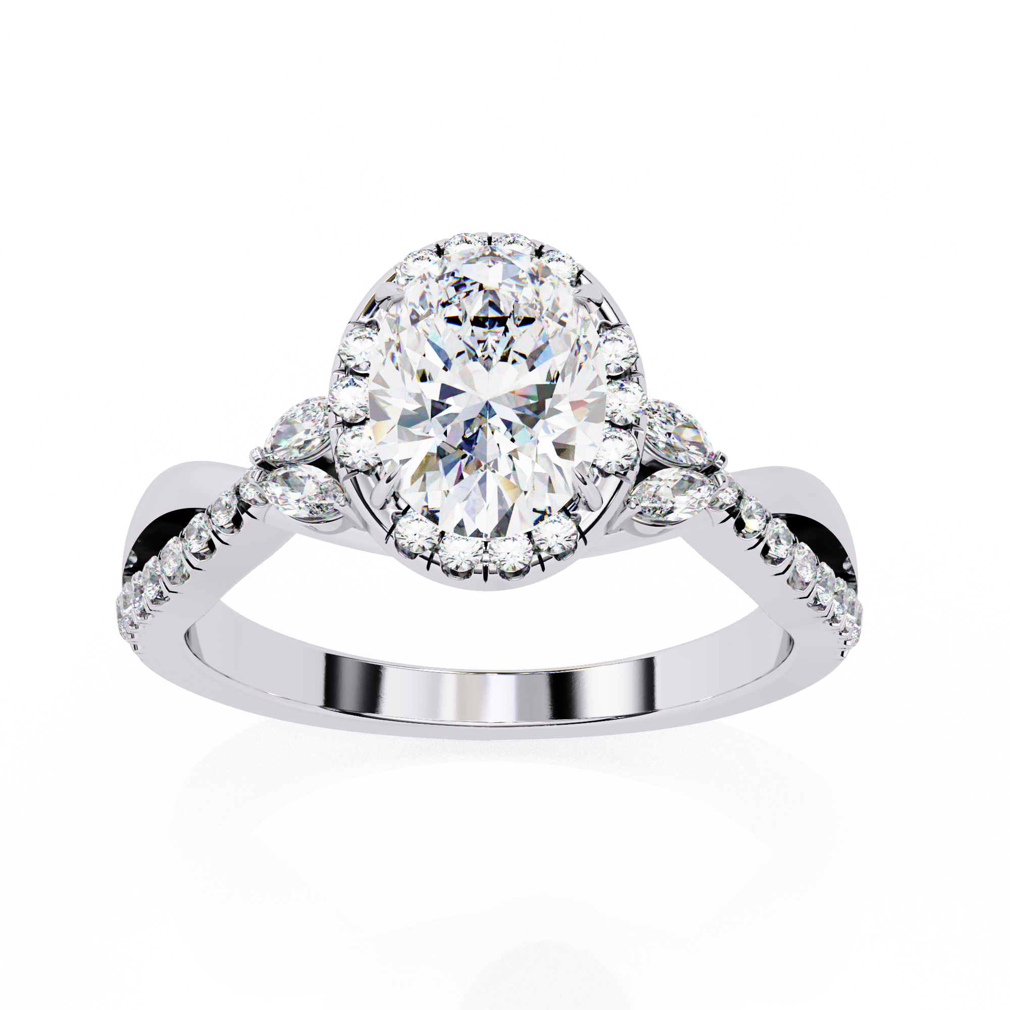 Buy 1.00ct Oval Cut Natural Diamond Ring Solitairekart.