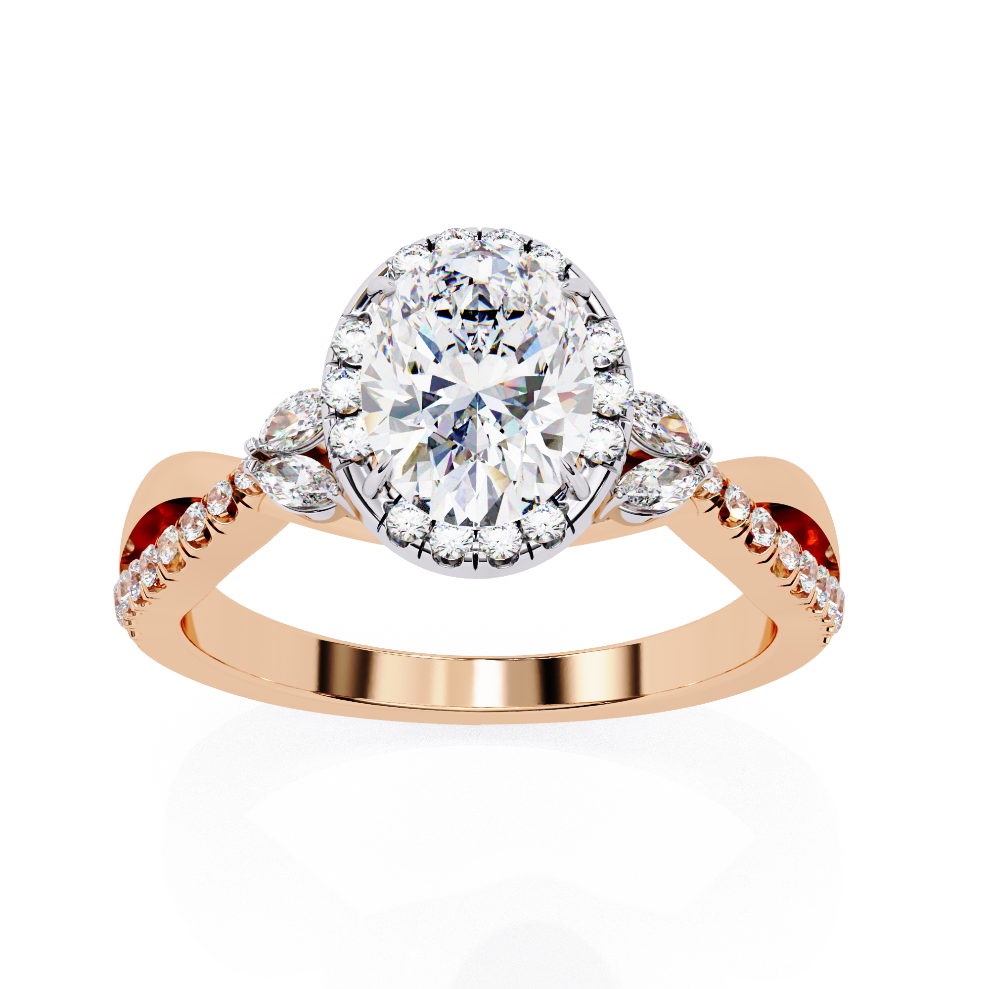 Buy 1.00ct Oval Cut Natural Diamond Ring Solitairekart.
