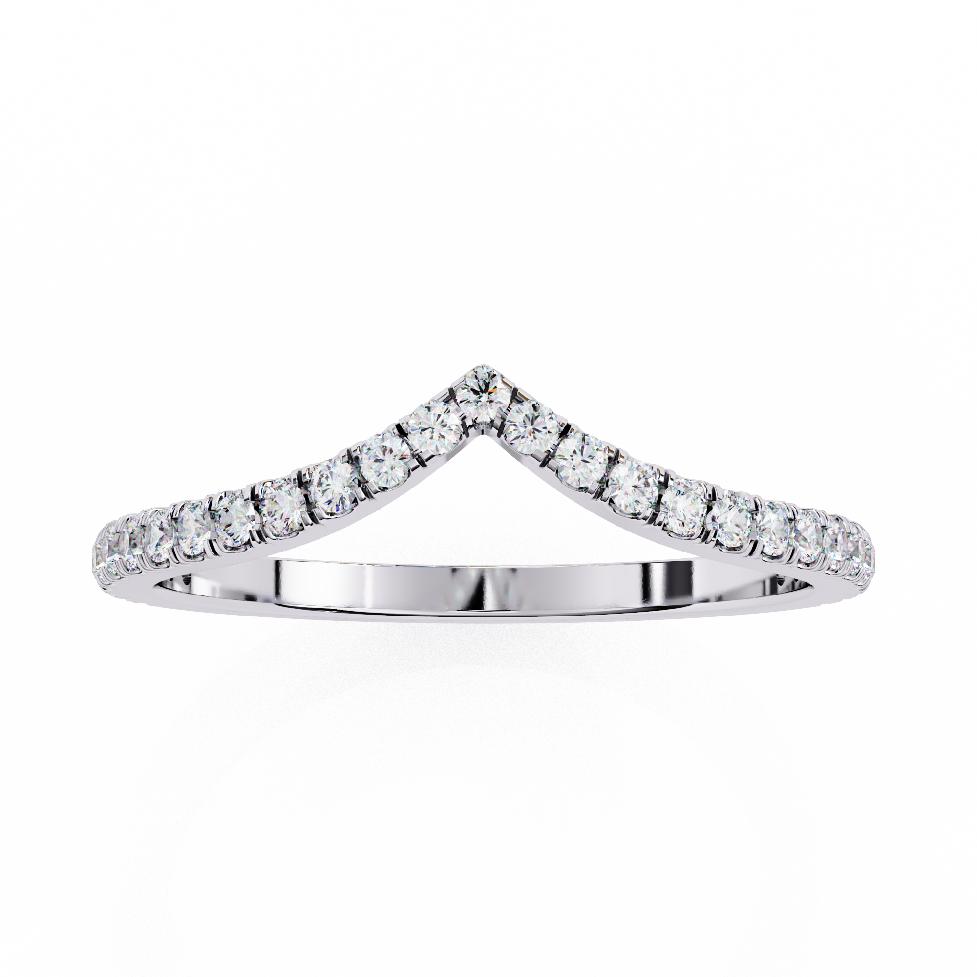 Solitairekart 0.24t Natural Diamond V-Shaped Elegance Band -HI Color, VS-SI Clarity