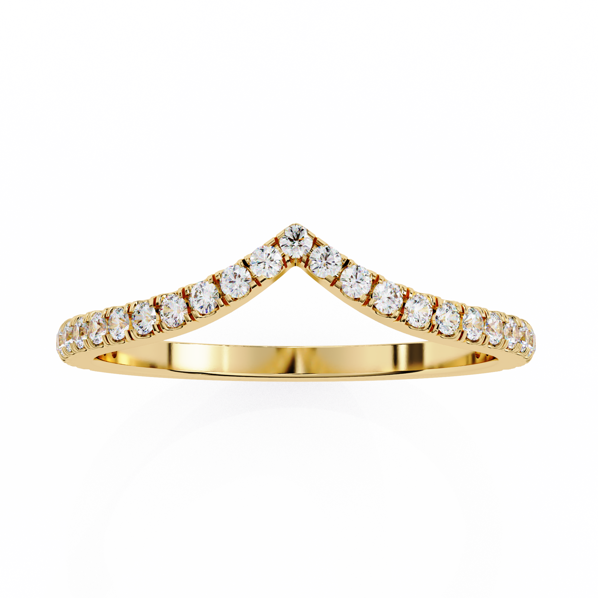 Solitairekart 0.24t Natural Diamond V-Shaped Elegance Band -HI Color, VS-SI Clarity
