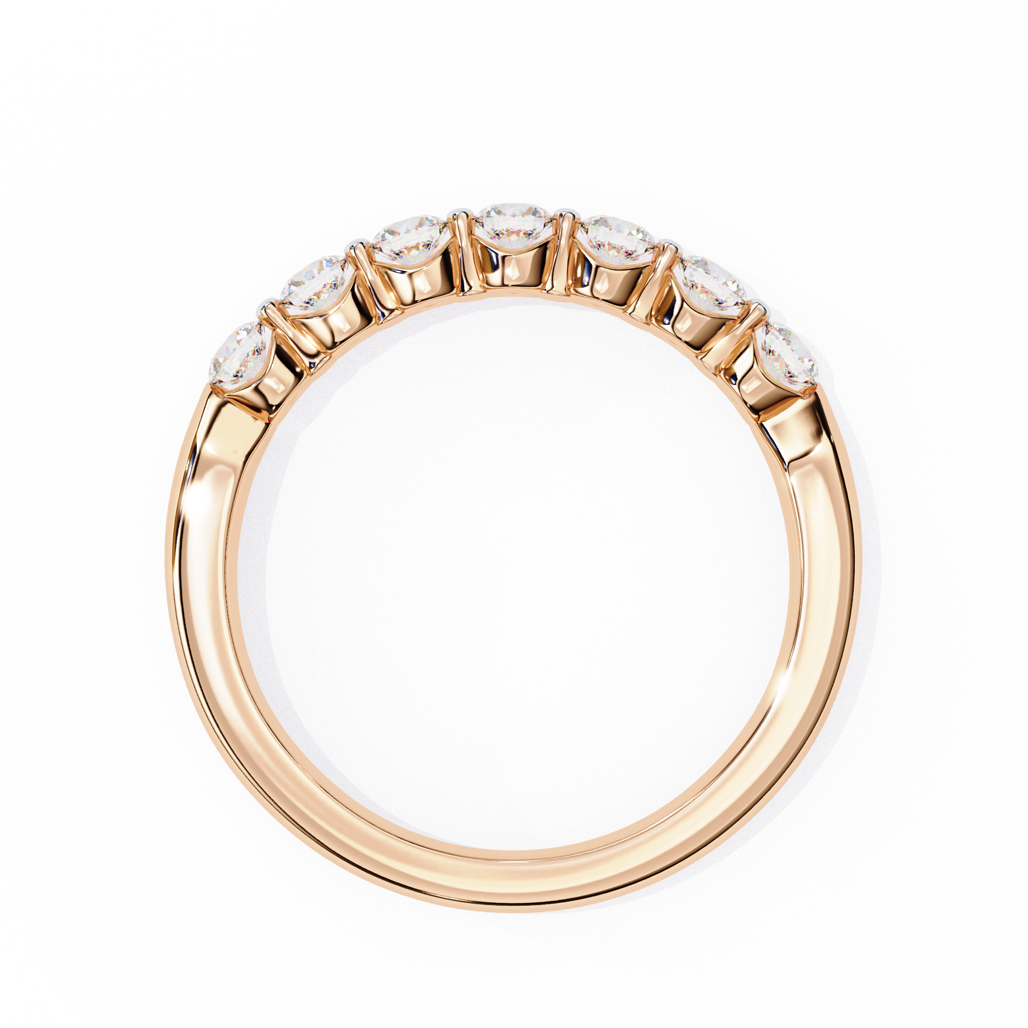 Elegant 0.52 Carat Round Lab Diamond Half Wedding Band