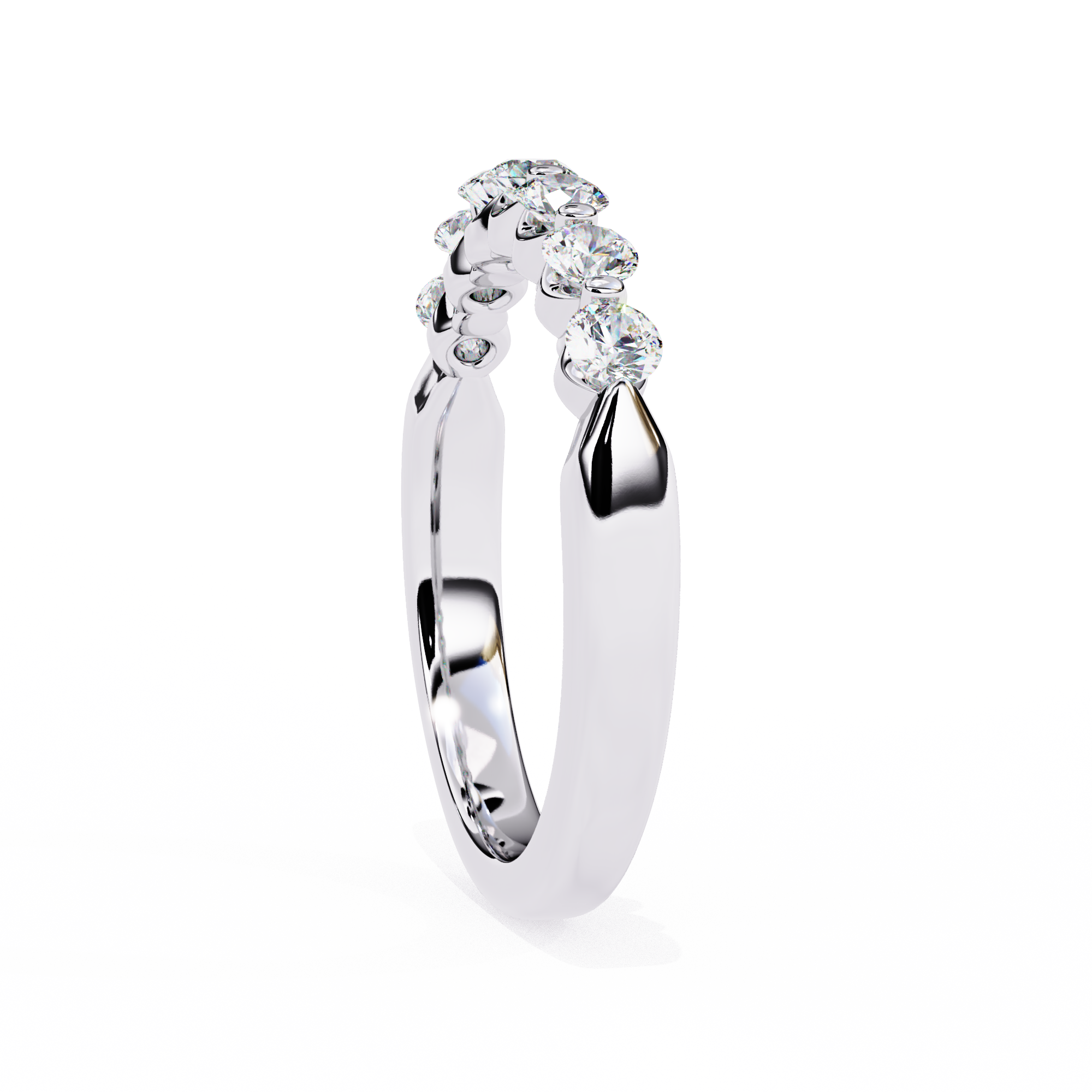Elegant 0.52 Carat Round Lab Diamond Half Wedding Band
