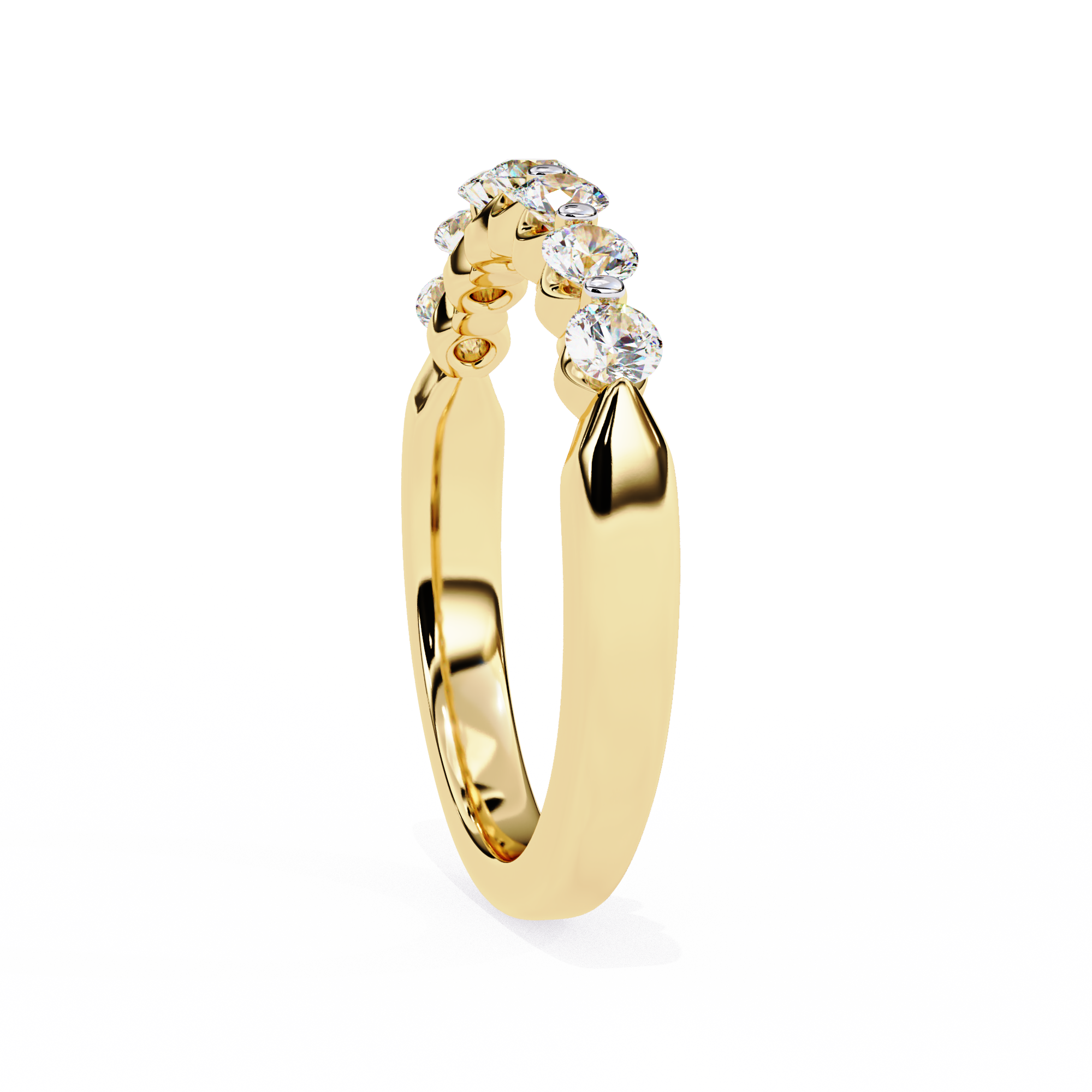 Elegant 0.52 Carat Round Lab Diamond Half Wedding Band